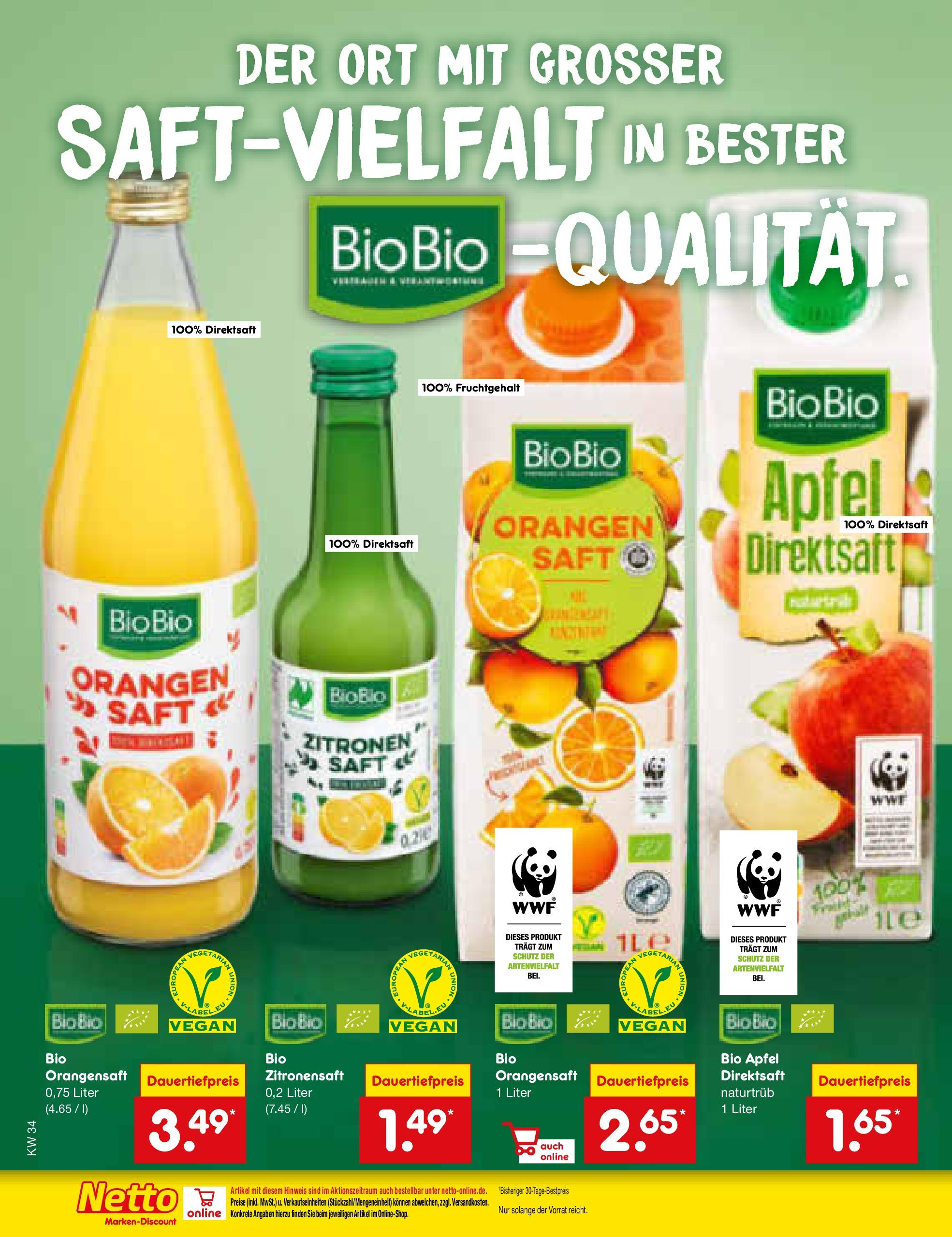 Netto Marken-Discount prospekt Düsseldorf-Rath	 (ab 18.08.2025) » Angebote | Seite: 30 | Produkte: Äpfel, Orangensaft, Saft, Zitronen