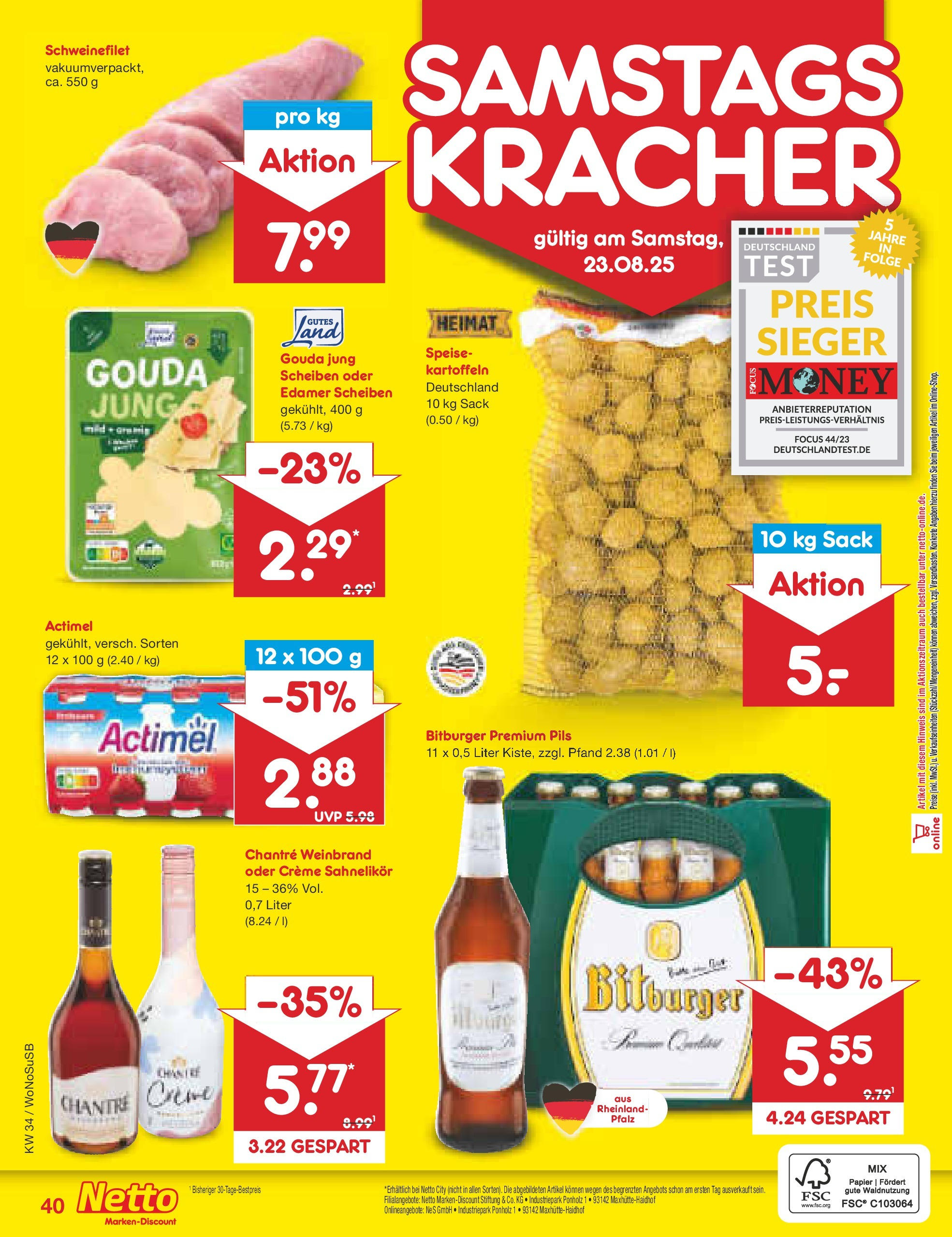 Netto Marken-Discount prospekt Frankfurt am Main	 (ab 18.08.2025) » Angebote | Seite: 64 | Produkte: Gouda, Creme, Schweinefilet, Chantré
