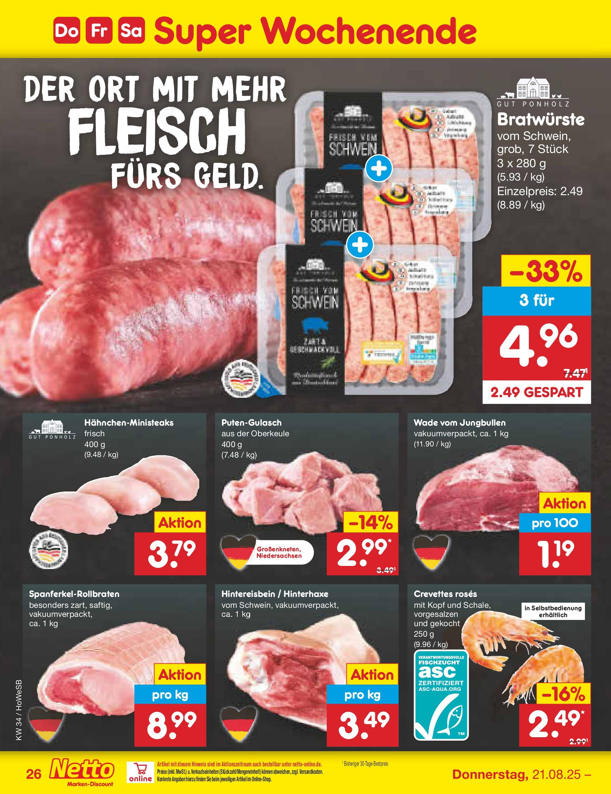 Netto Marken-Discount prospekt Hannover	 (ab 18.08.2025) » Angebote | Seite: 50 | Produkte: Fleisch