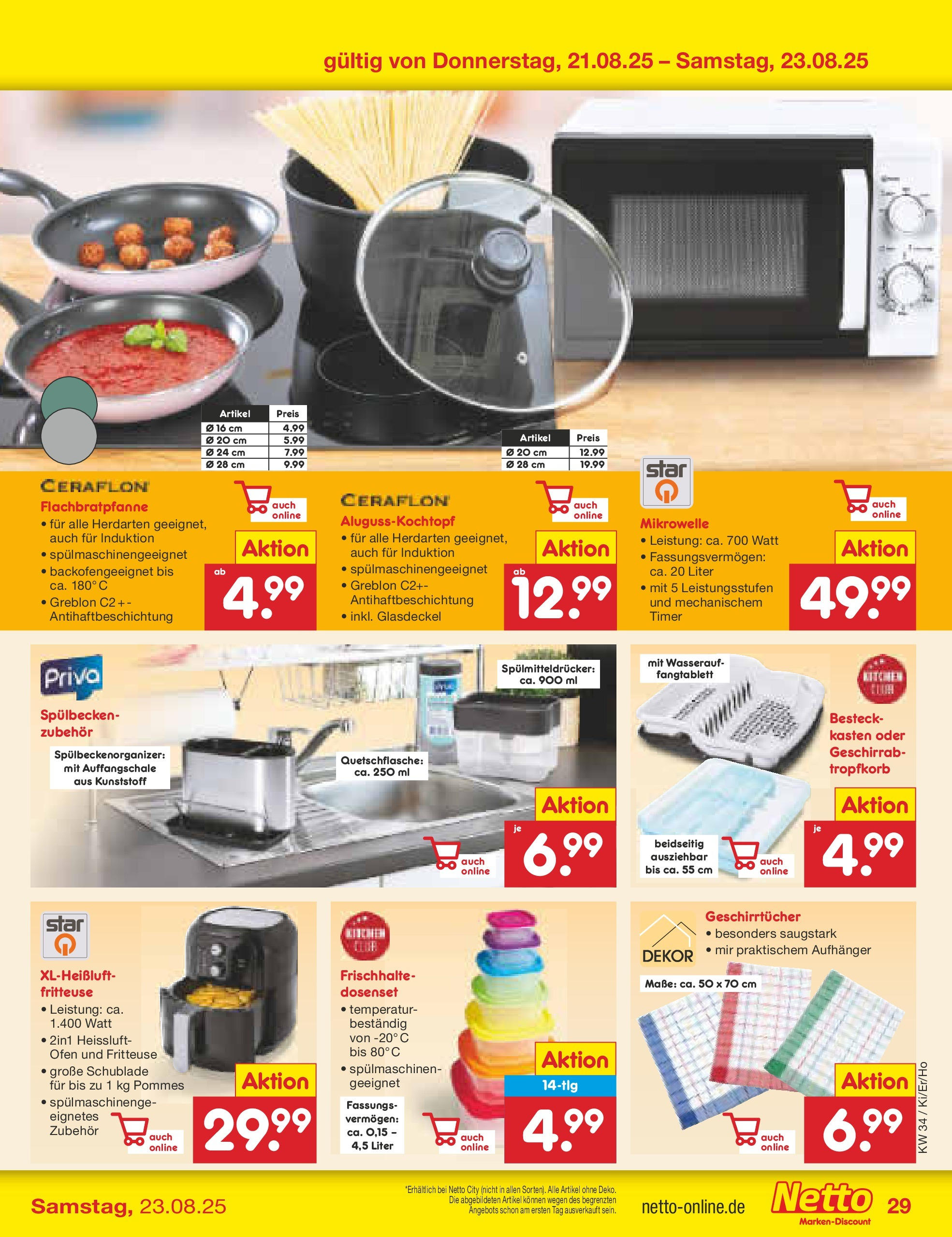 Netto Marken-Discount prospekt Hannover	 (ab 18.08.2025) » Angebote | Seite: 53 | Produkte: Ofen, Mikrowelle, Pommes, Fritteuse