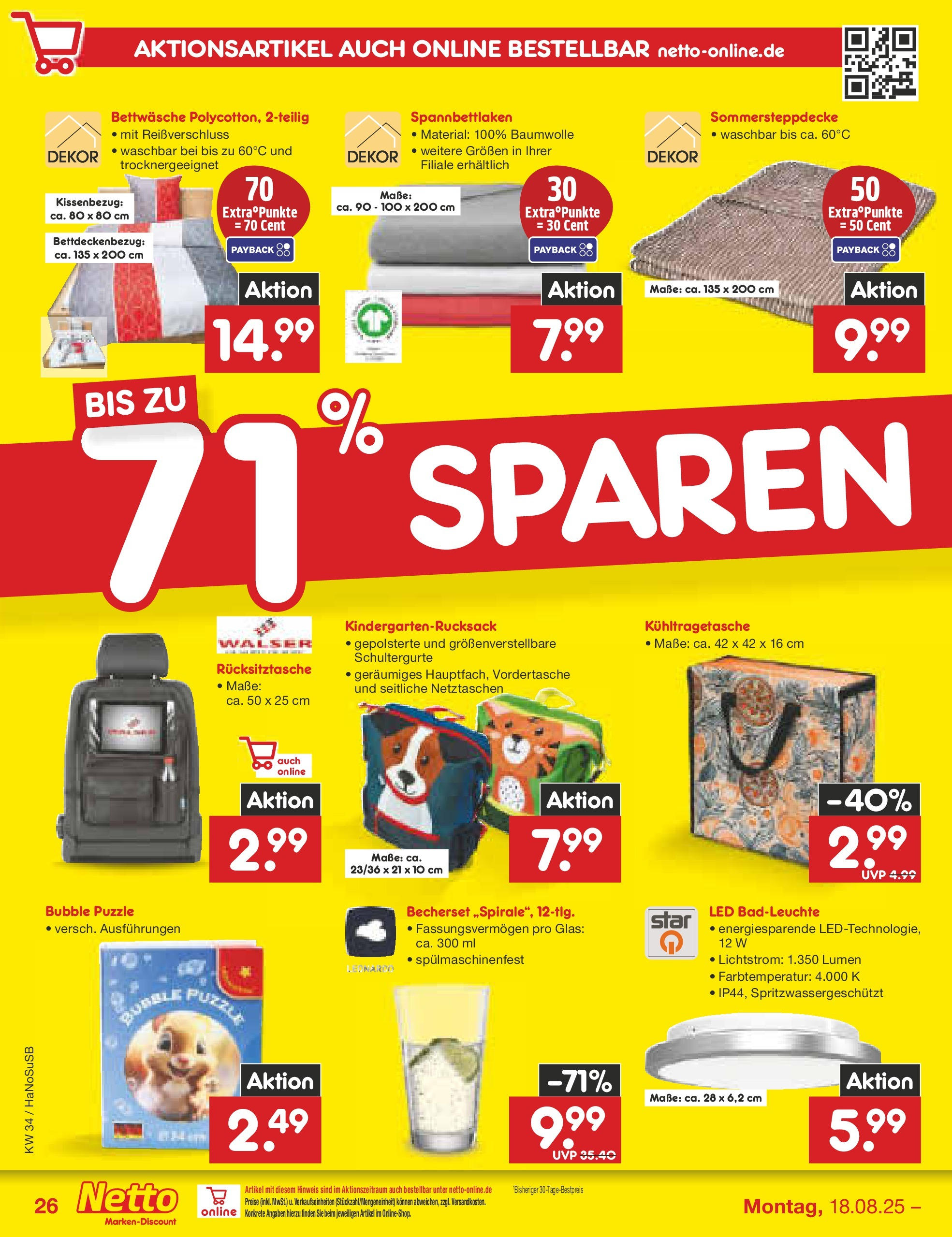 Netto Marken-Discount prospekt Wuppertal	 (ab 18.08.2025) » Angebote | Seite: 46 | Produkte: Bettwäsche