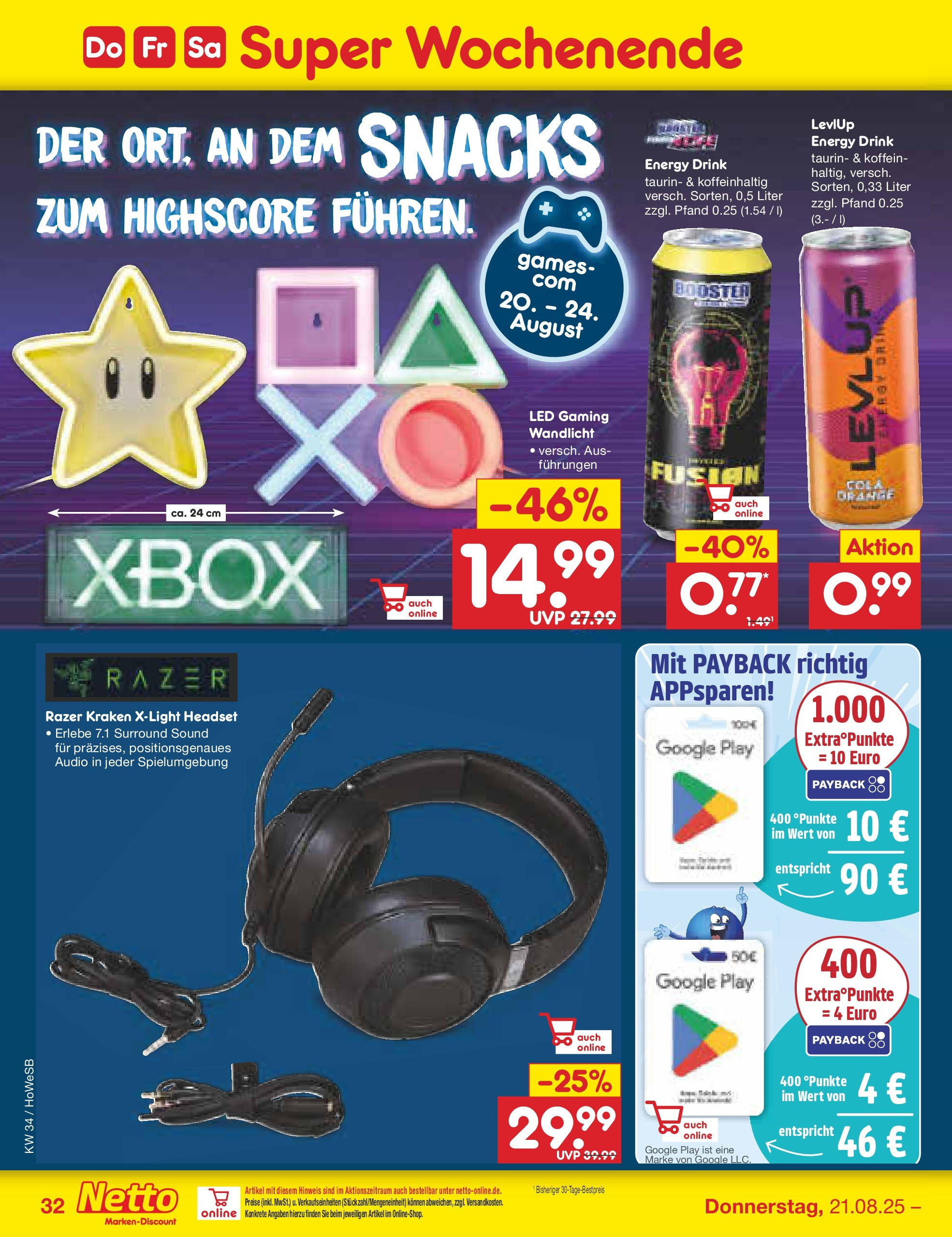 Netto Marken-Discount prospekt Hannover	 (ab 18.08.2025) » Angebote | Seite: 56 | Produkte: Xbox, Energy, Headset, Audio