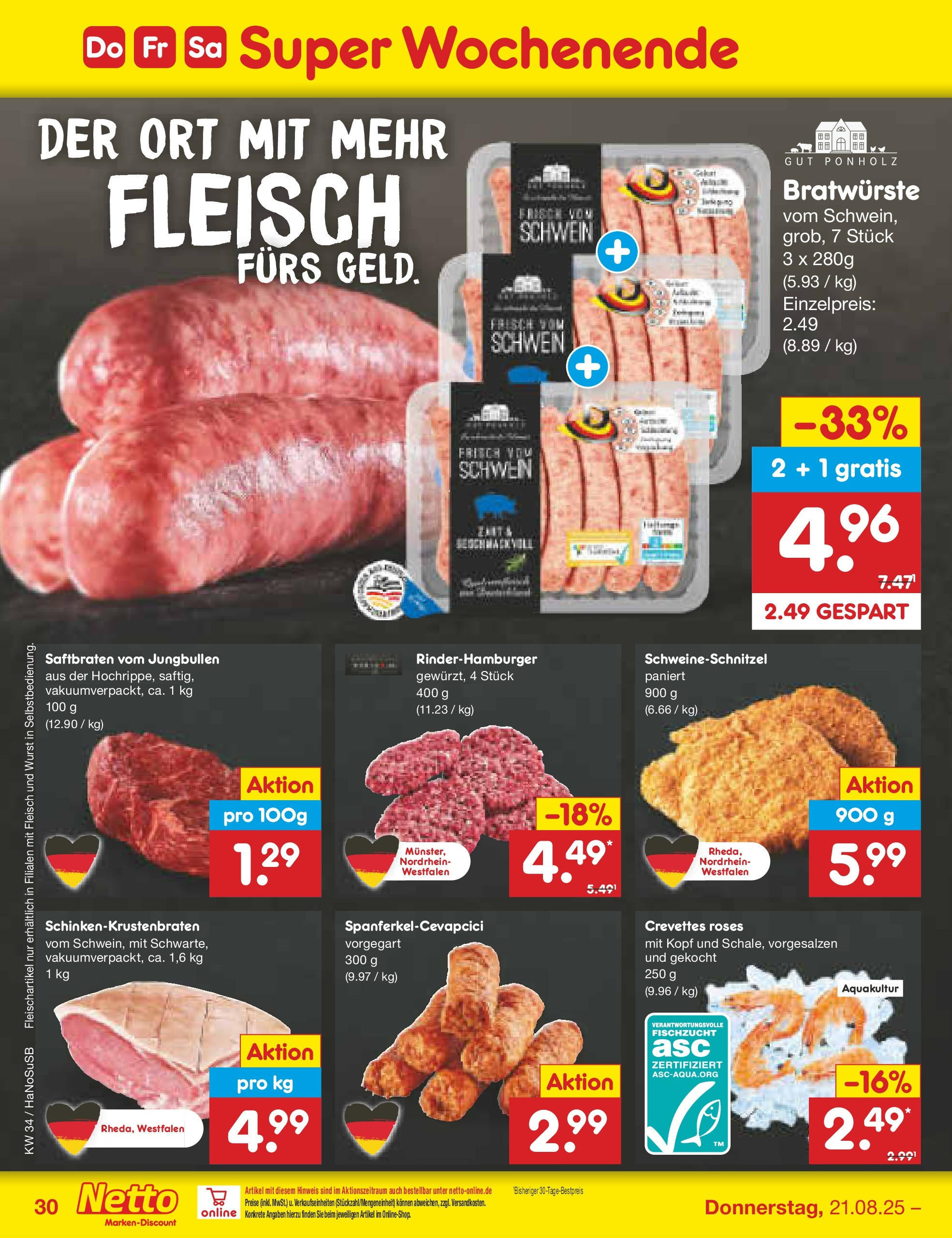 Netto Marken-Discount prospekt Wuppertal	 (ab 18.08.2025) » Angebote | Seite: 54 | Produkte: Wurst, Fleisch