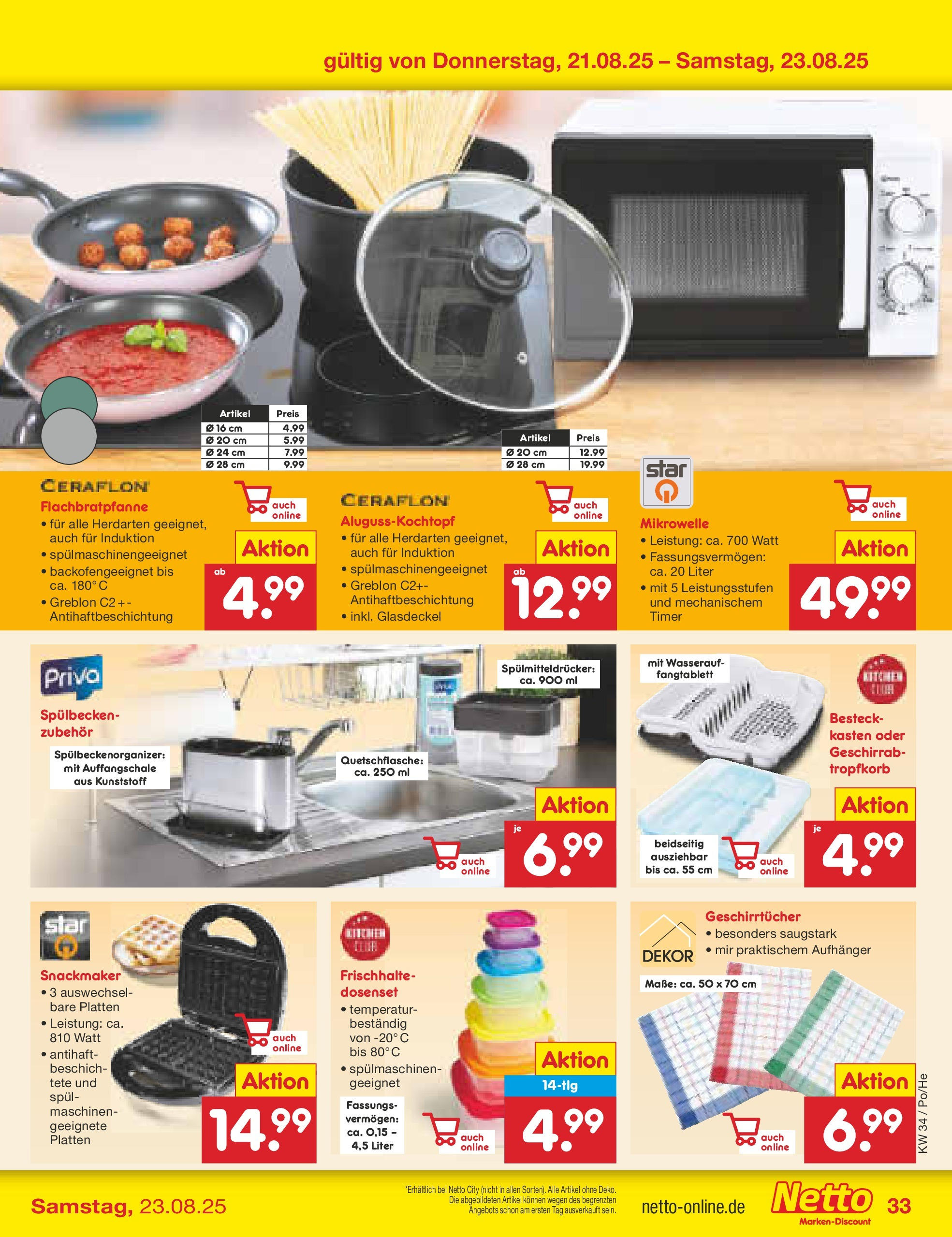 Netto Marken-Discount prospekt Amberg	 (ab 18.08.2025) » Angebote | Seite: 49 | Produkte: Mikrowelle