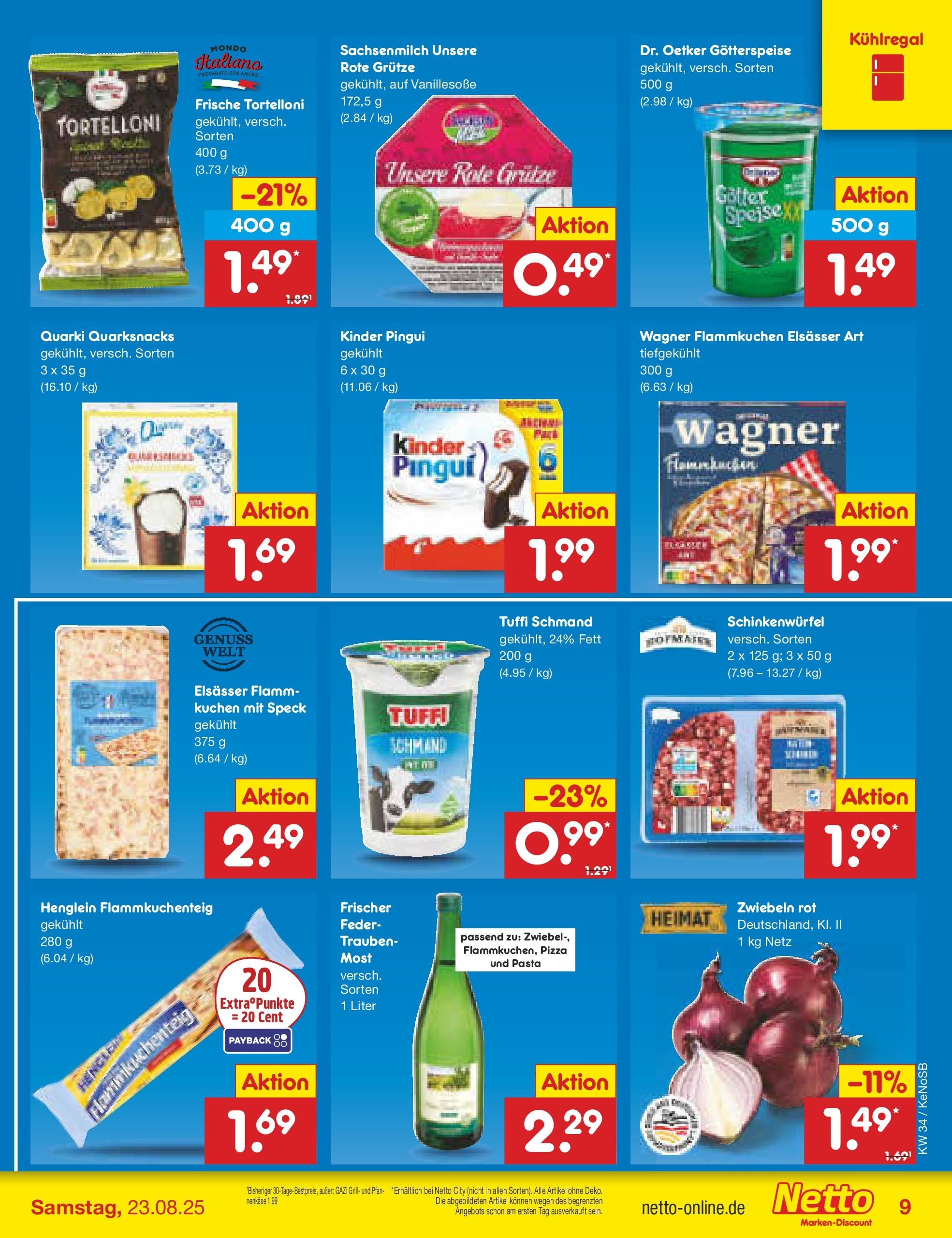 Netto Marken-Discount prospekt Bonn	 (ab 17.08.2025) » Angebote | Seite: 11 | Produkte: Trauben, Zwiebeln, Pizza, Kuchen
