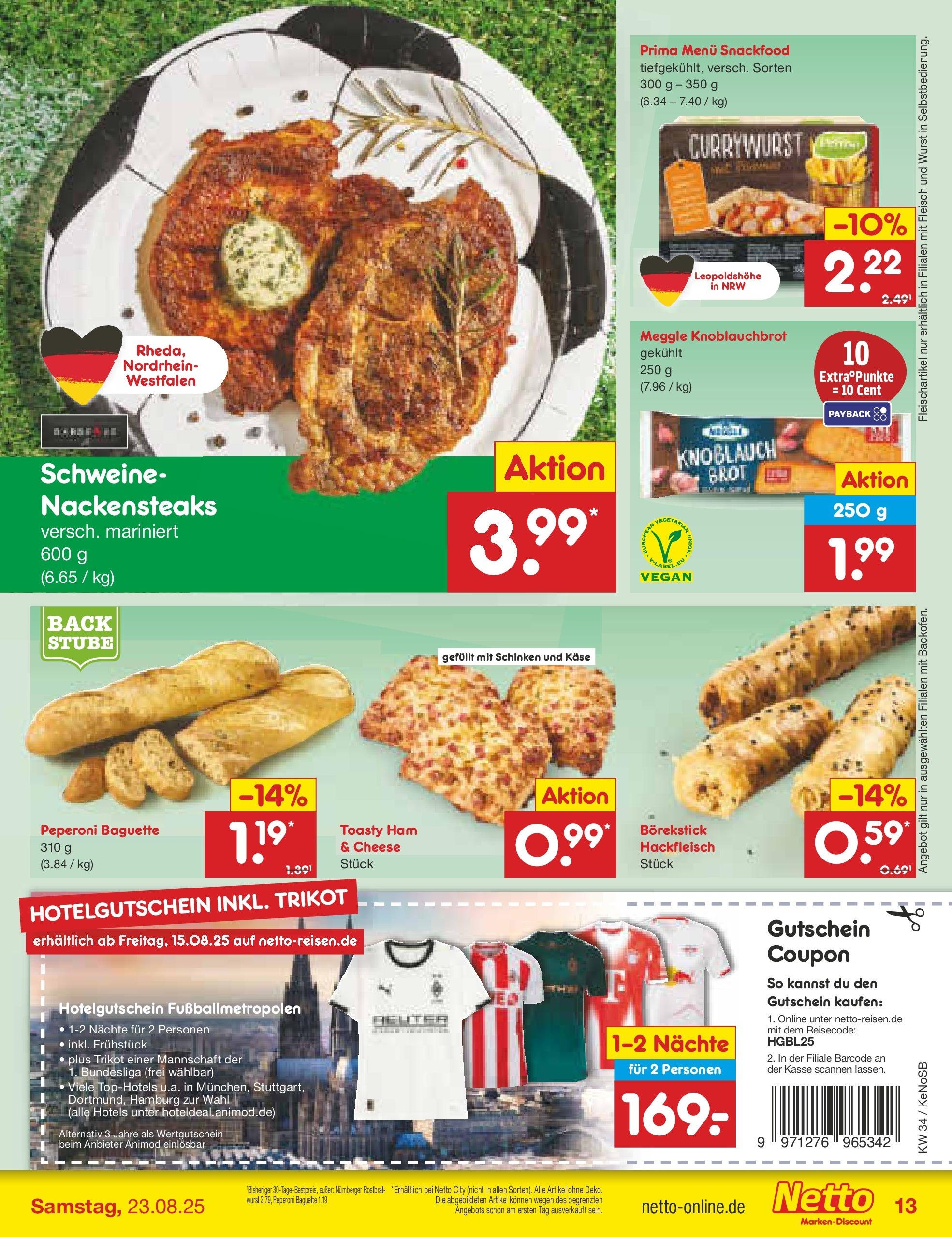 Netto Marken-Discount prospekt Bonn	 (ab 17.08.2025) » Angebote | Seite: 17 | Produkte: Brot, Schinken, Fleisch, Hackfleisch
