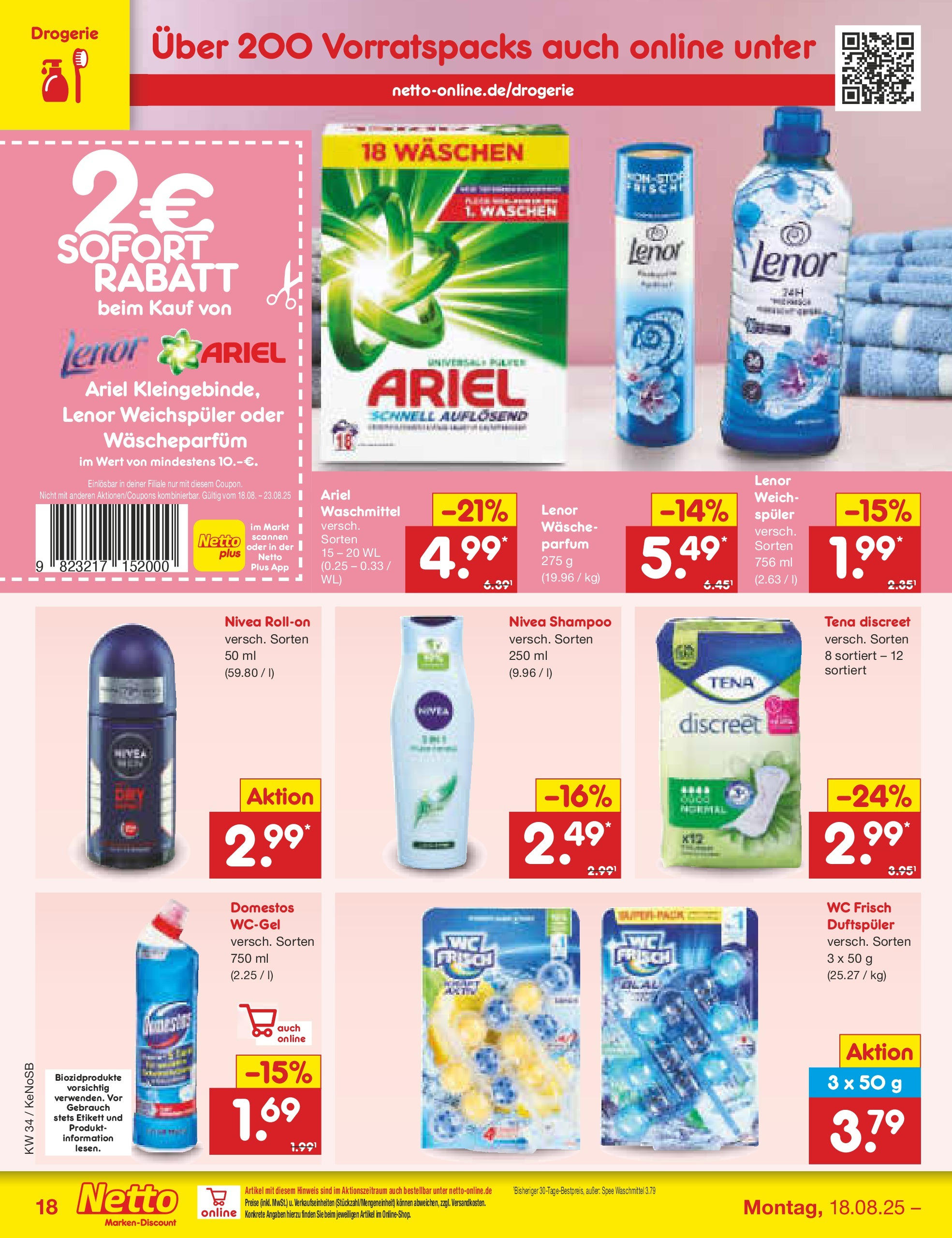 Netto Marken-Discount prospekt Bonn	 (ab 17.08.2025) » Angebote | Seite: 32 | Produkte: Lenor, Parfüm, Spee, Weichspüler
