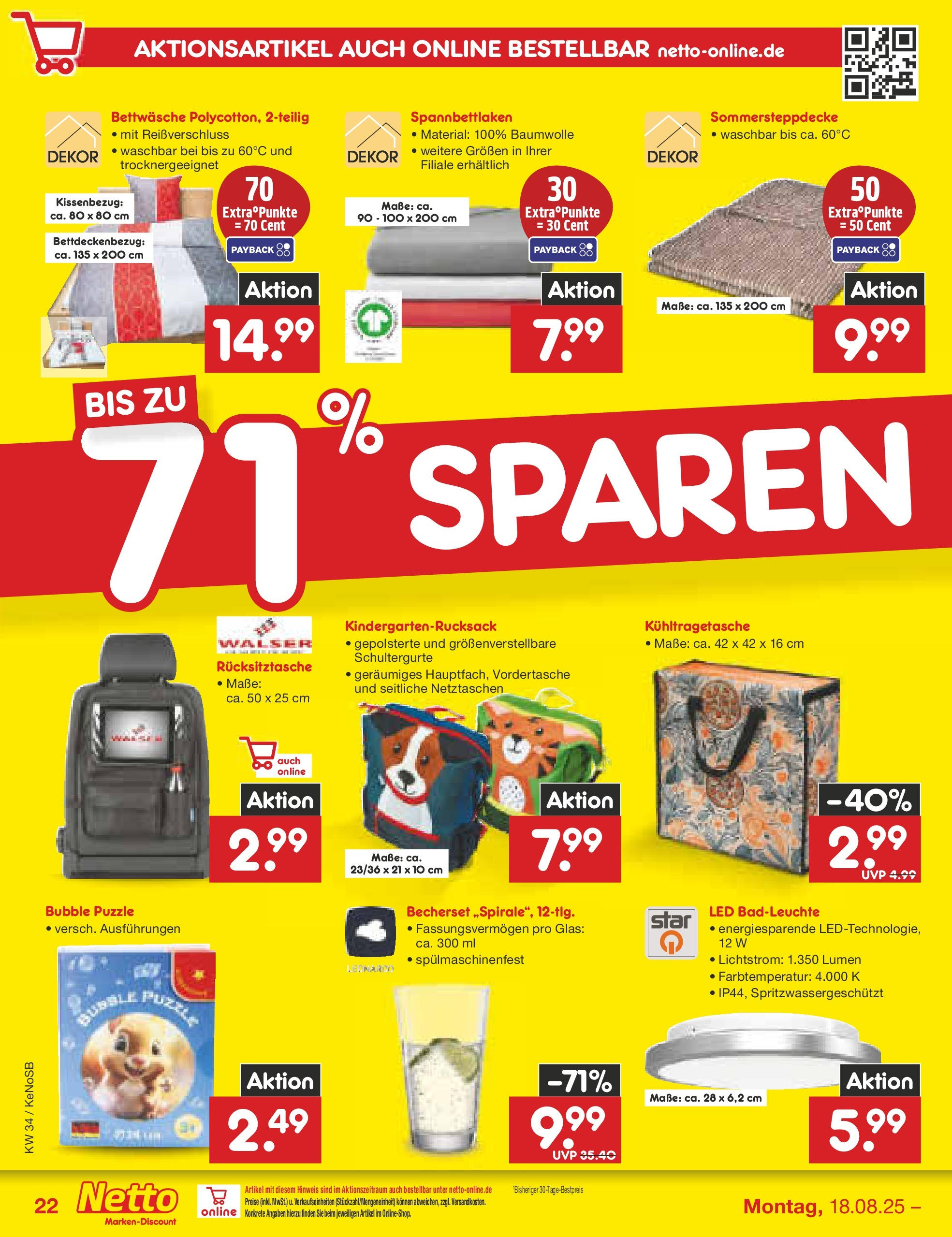 Netto Marken-Discount prospekt Bonn	 (ab 17.08.2025) » Angebote | Seite: 42 | Produkte: Bettwäsche