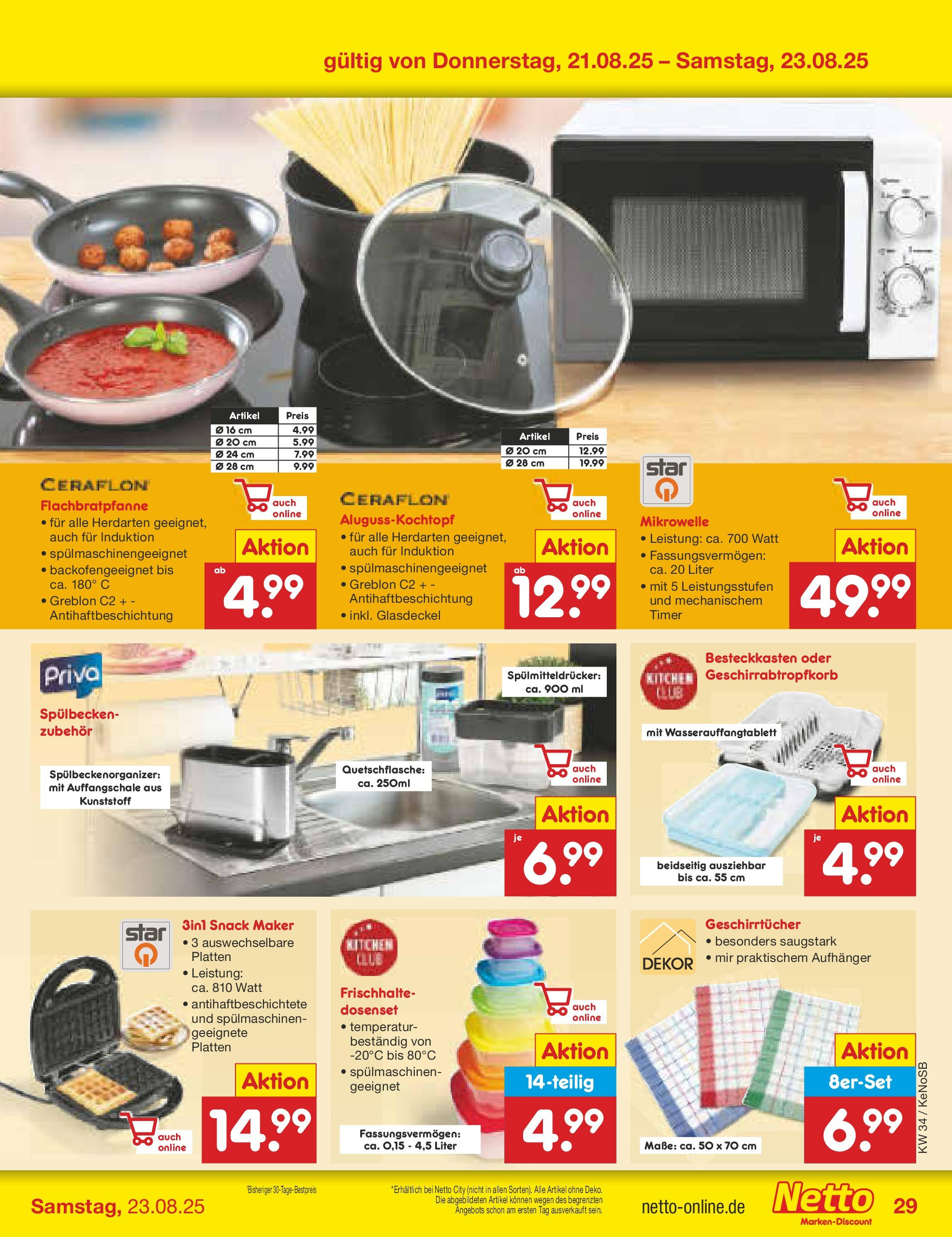 Netto Marken-Discount prospekt Bonn	 (ab 17.08.2025) » Angebote | Seite: 53 | Produkte: Mikrowelle