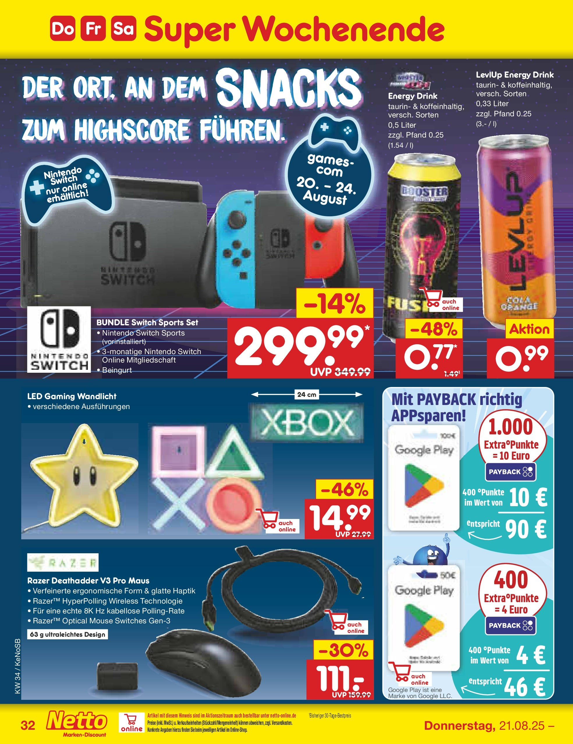 Netto Marken-Discount prospekt Bonn	 (ab 17.08.2025) » Angebote | Seite: 56 | Produkte: Xbox, Cola, Energy, Maus