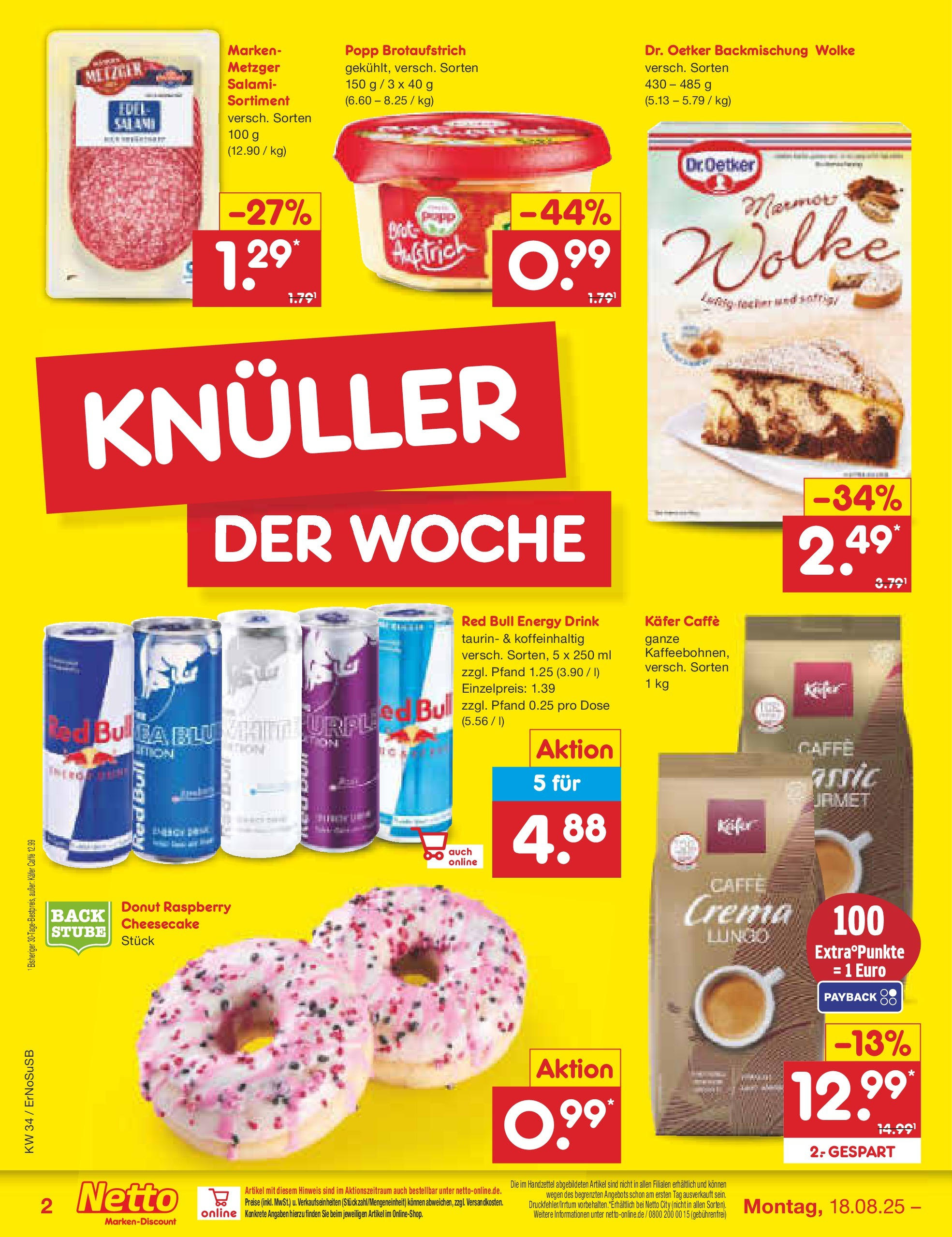 Netto Marken-Discount prospekt Erfurt	 (ab 18.08.2025) » Angebote | Seite: 2 | Produkte: Red bull, Energy, Salami