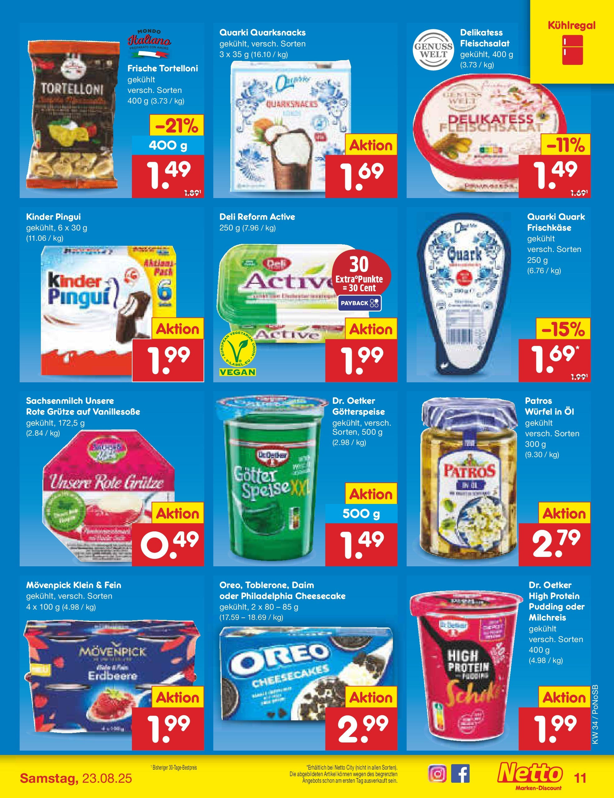 Netto Marken-Discount prospekt Amberg	 (ab 18.08.2025) » Angebote | Seite: 11 | Produkte: Quark, Öl, Pudding, Deli reform