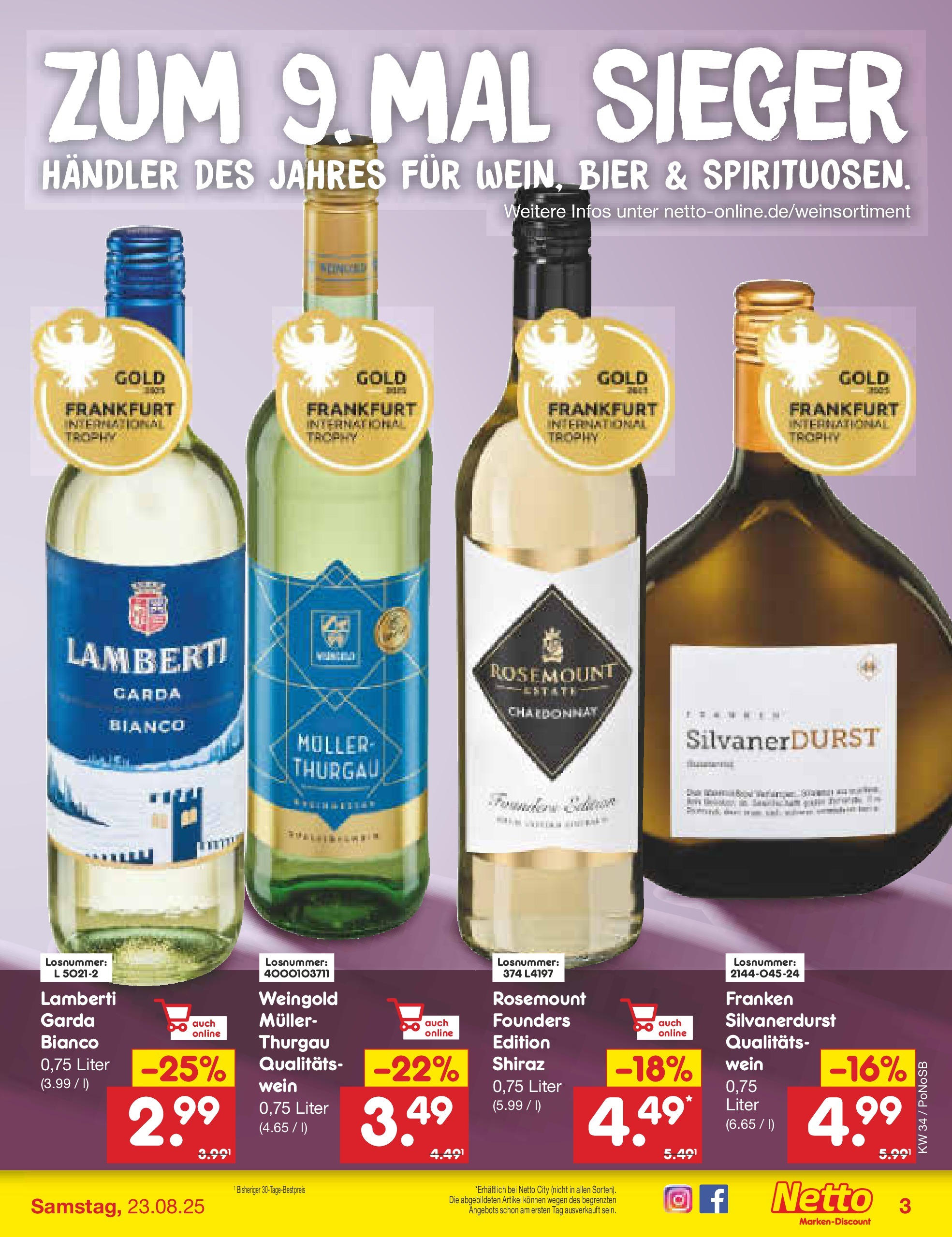 Netto Marken-Discount prospekt Amberg	 (ab 18.08.2025) » Angebote | Seite: 31 | Produkte: Bier, Wein