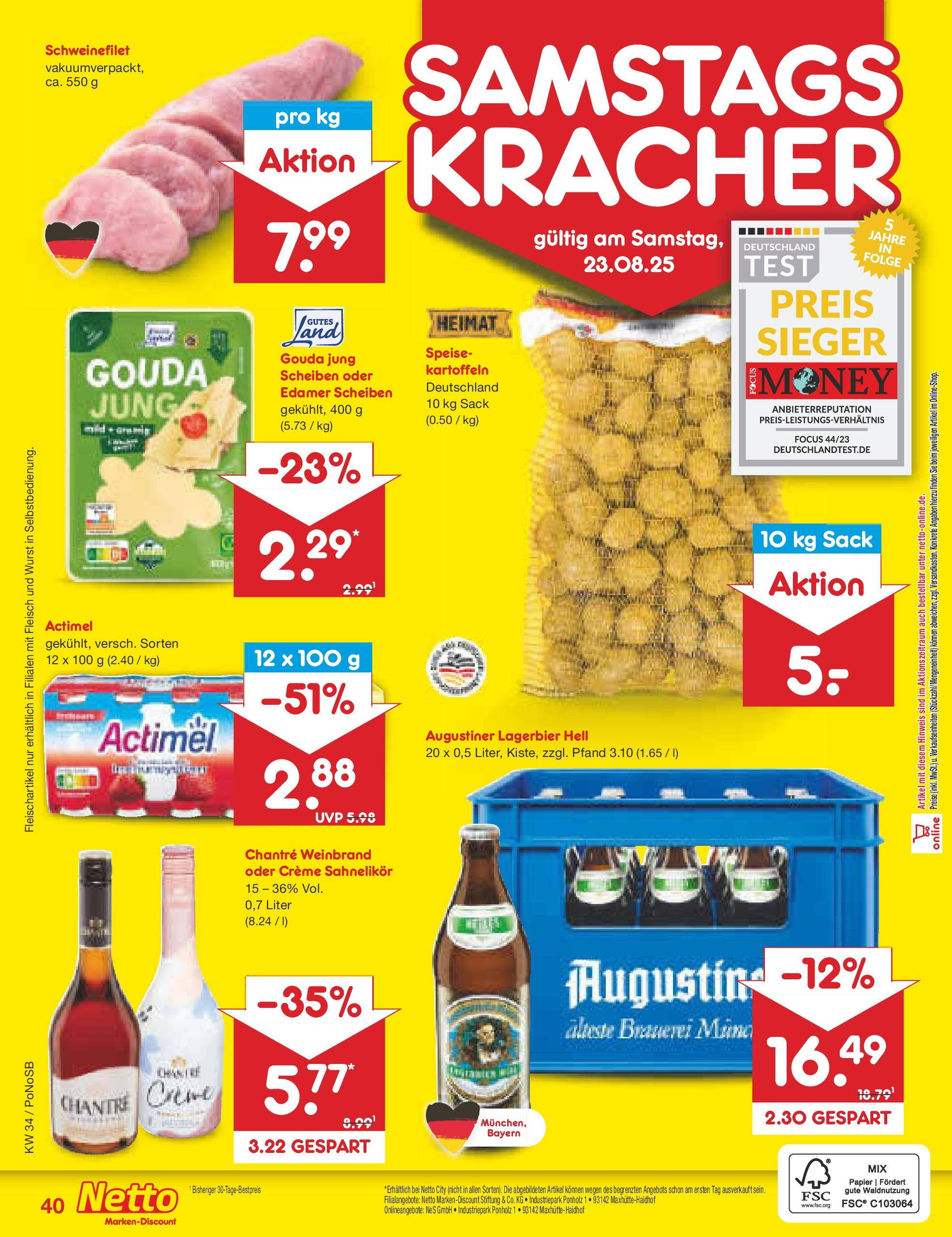 Netto Marken-Discount prospekt Amberg	 (ab 18.08.2025) » Angebote | Seite: 56 | Produkte: Gouda, Creme, Kartoffeln, Chantré