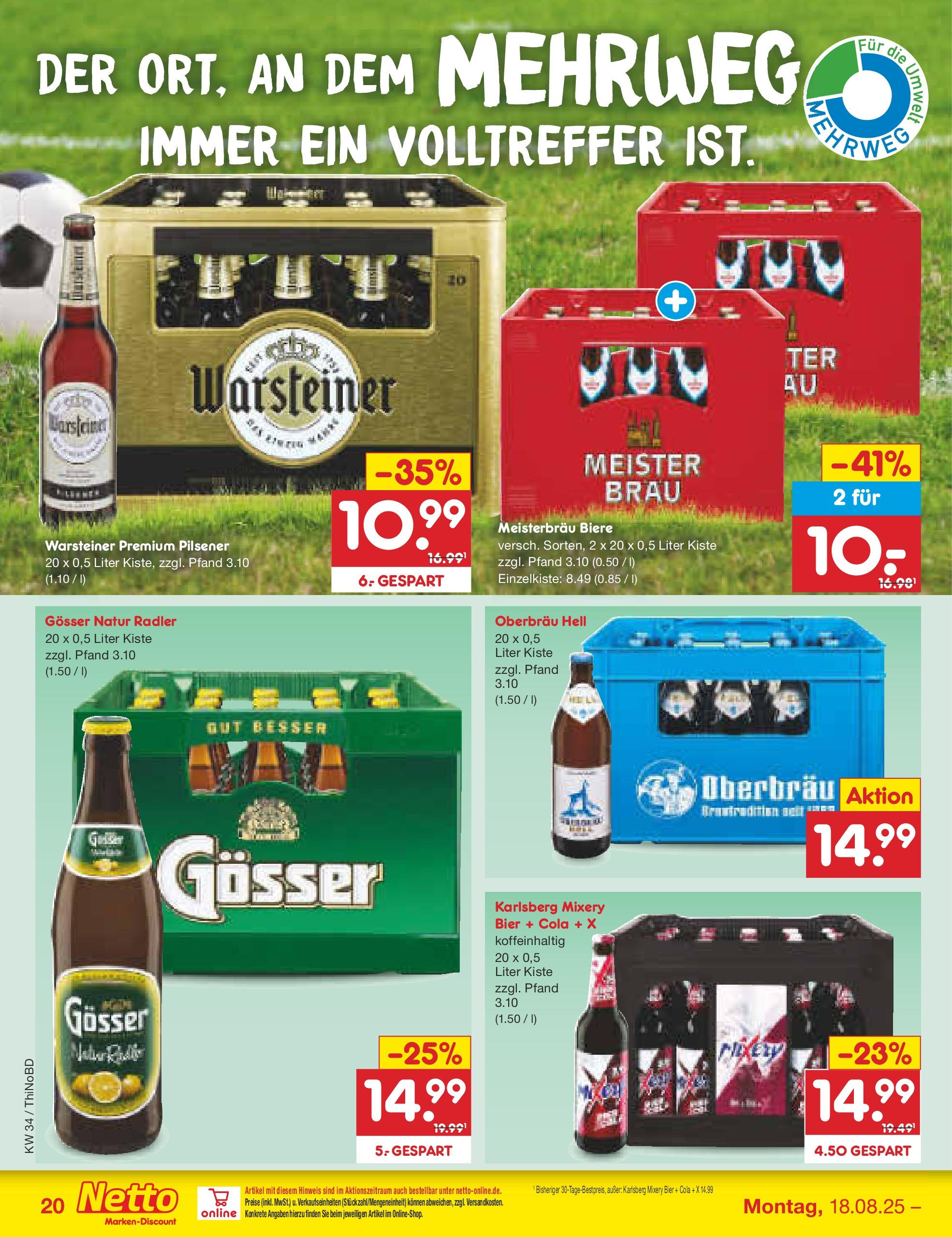 Netto Marken-Discount prospekt Herzberg (ab 18.08.2025) » Angebote | Seite: 28 | Produkte: Cola, Bier, Radler, Warsteiner Netto Marken-Discount prospekt Herzberg (ab 18.08.2025) » Angebote | Seite: 28 | Produkte: Cola, Bier, Radler, Warsteiner