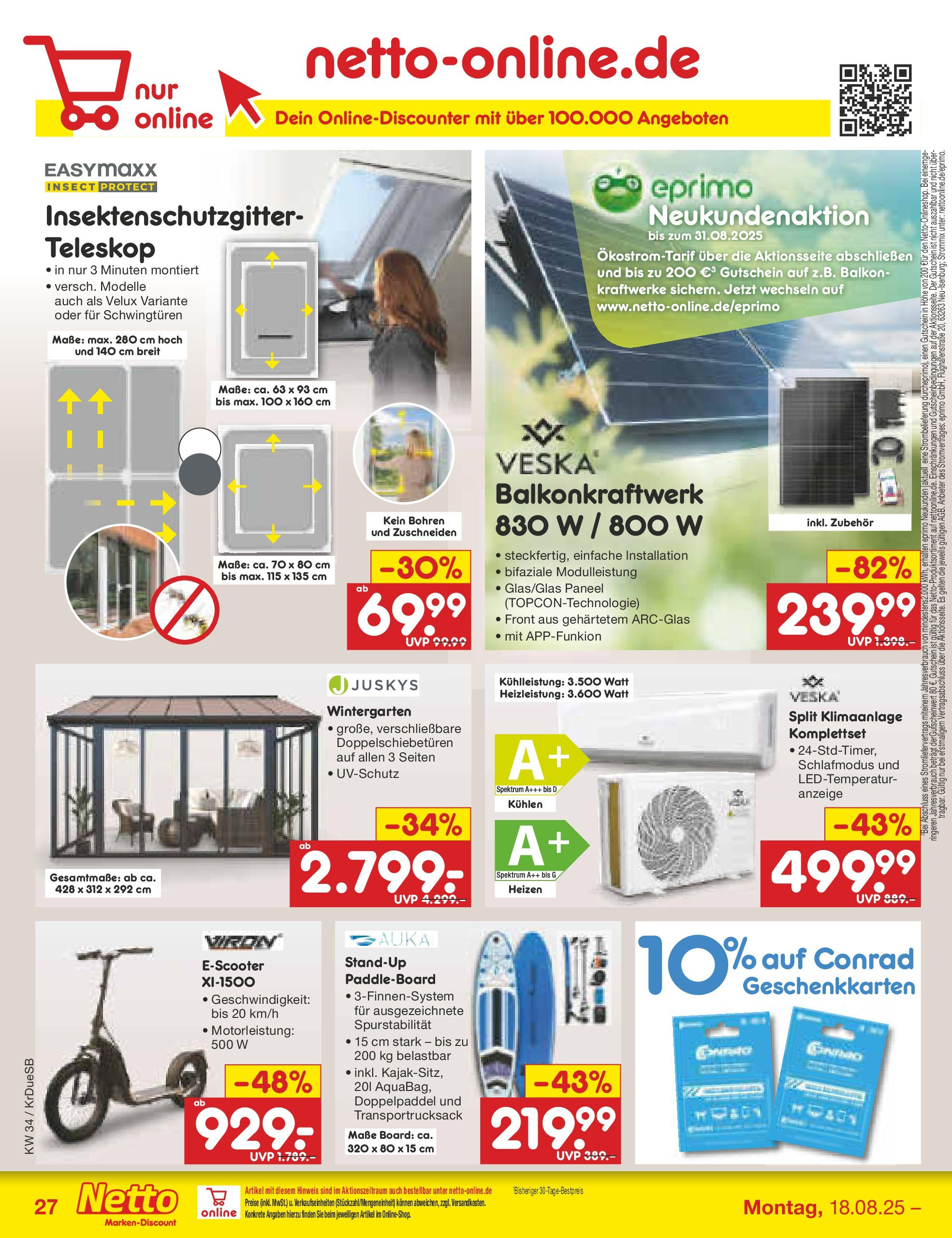 Netto Marken-Discount prospekt Düsseldorf-Rath	 (ab 18.08.2025) » Angebote | Seite: 47 | Produkte: Klimaanlage