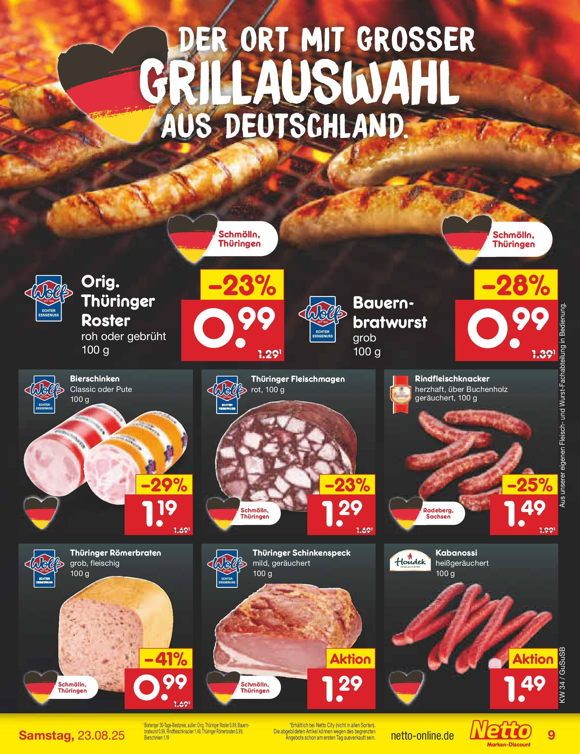 Netto Marken-Discount prospekt Glauchau	 (ab 18.08.2025) » Angebote | Seite: 9 | Produkte: Pute, Bratwurst, Fleisch