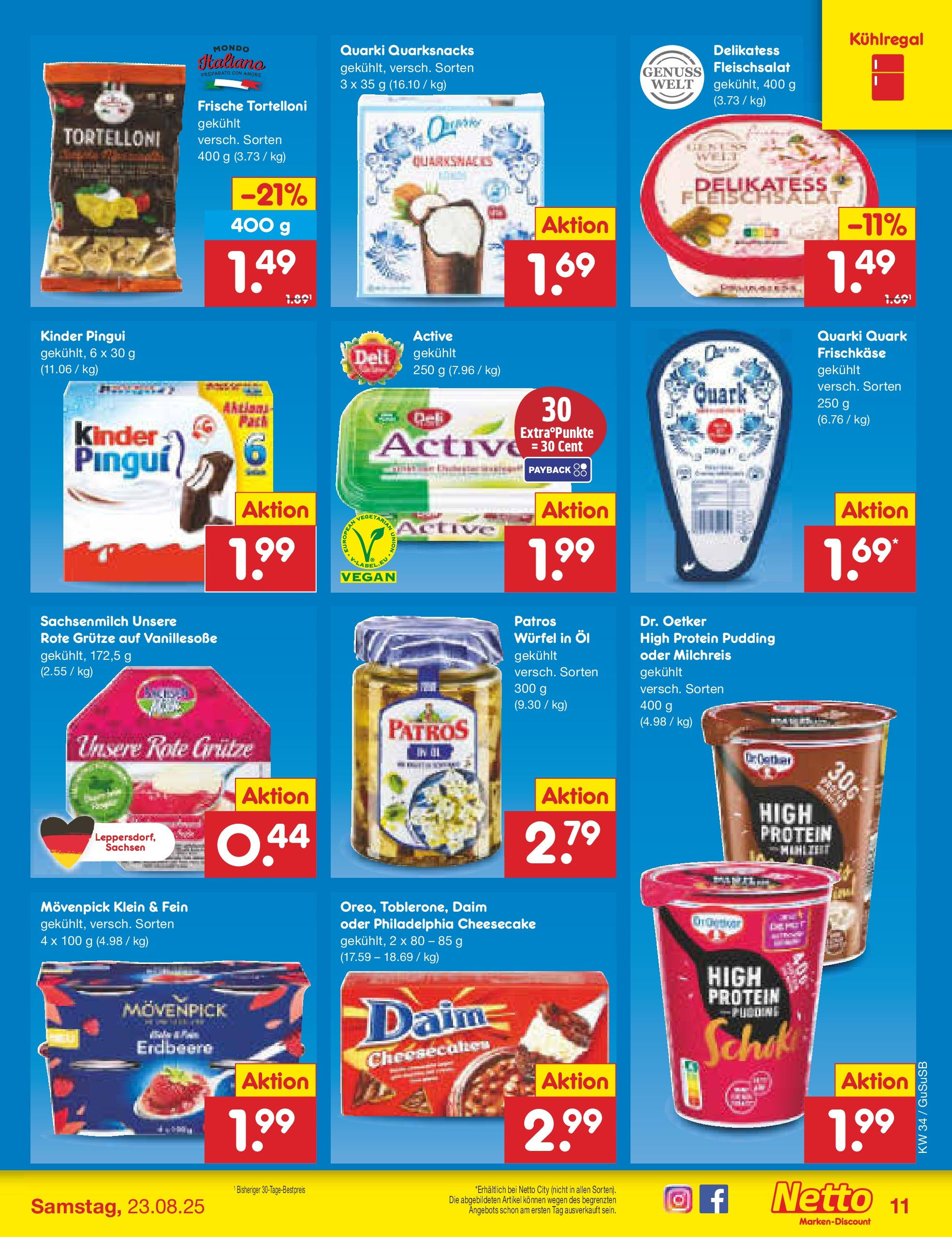 Netto Marken-Discount prospekt Glauchau	 (ab 18.08.2025) » Angebote | Seite: 11 | Produkte: Öl, Philadelphia, Patros, Frischkase