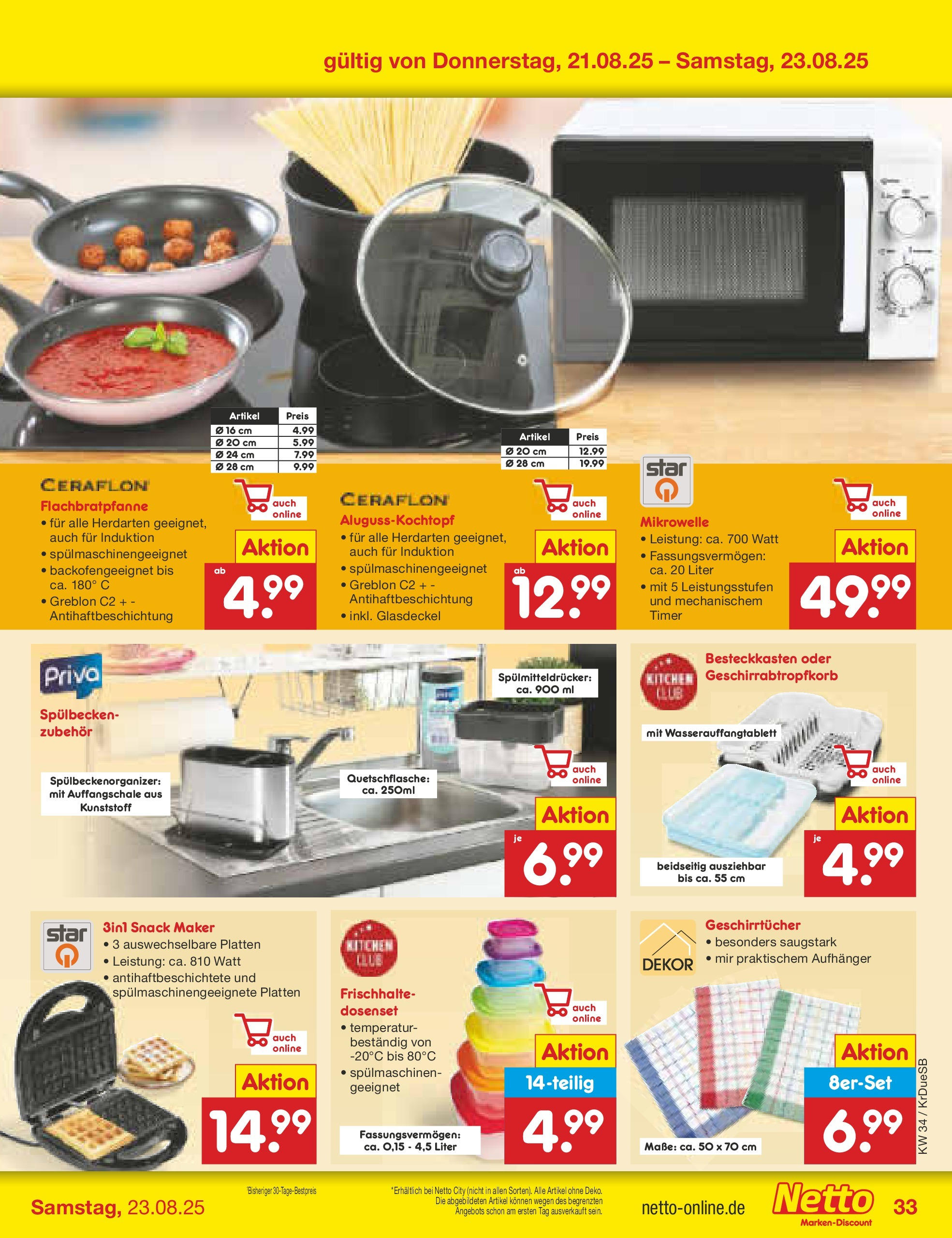 Netto Marken-Discount prospekt Düsseldorf-Rath	 (ab 18.08.2025) » Angebote | Seite: 57 | Produkte: Mikrowelle