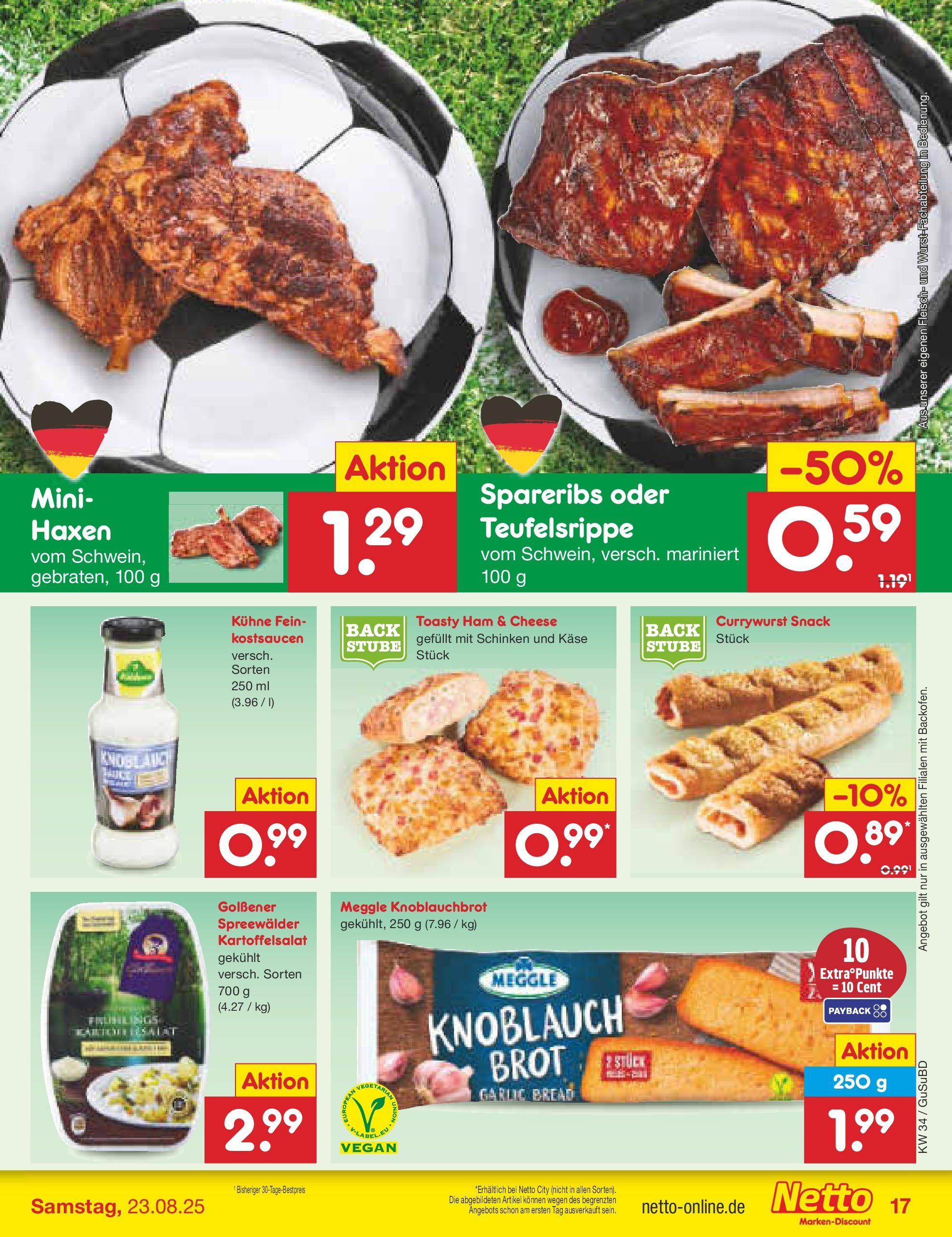 Netto Marken-Discount prospekt Glauchau	 (ab 18.08.2025) » Angebote | Seite: 21 | Produkte: Käse, Knoblauch, Schinken, Fleisch