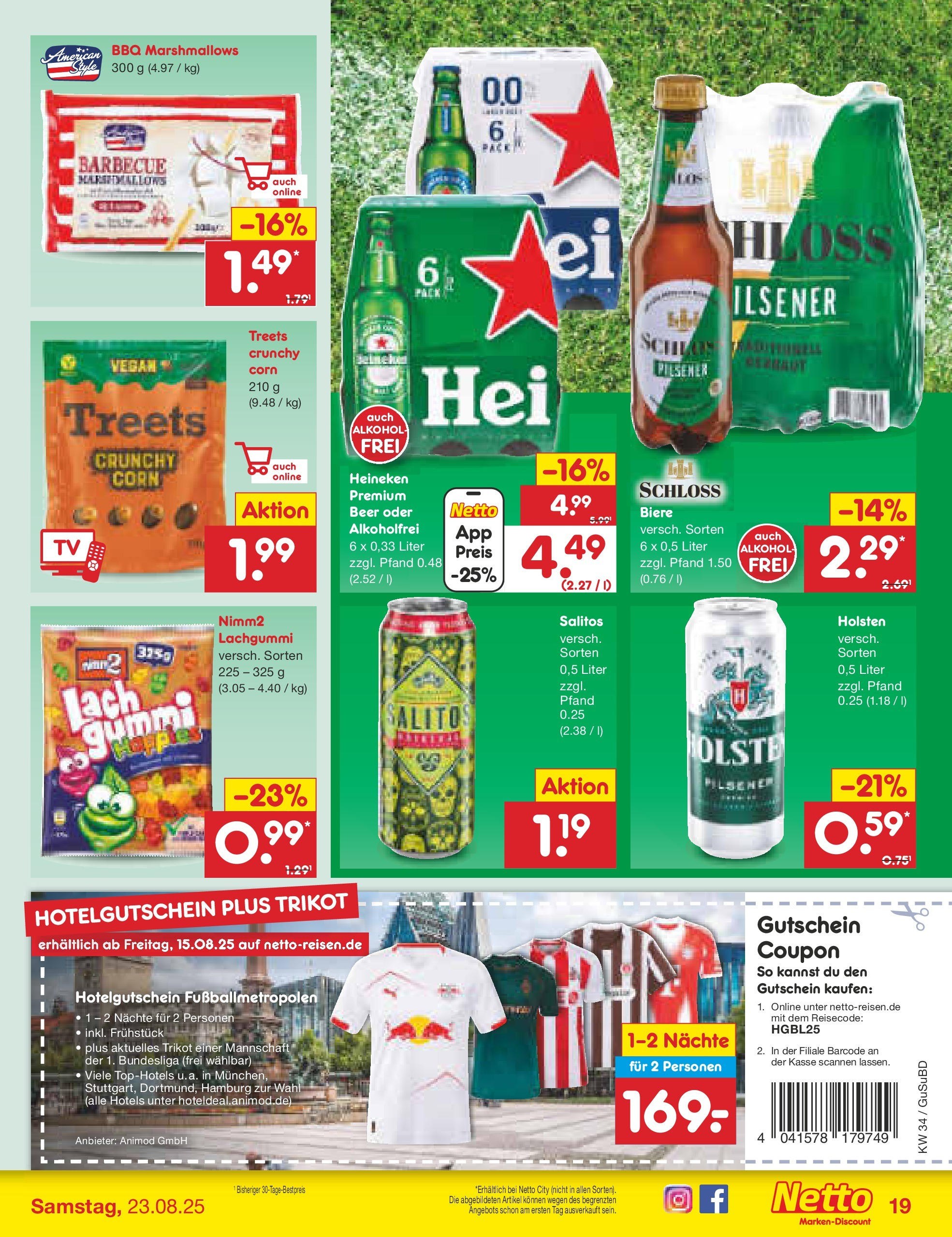 Netto Marken-Discount prospekt Glauchau	 (ab 18.08.2025) » Angebote | Seite: 23 | Produkte: Holsten, Heineken