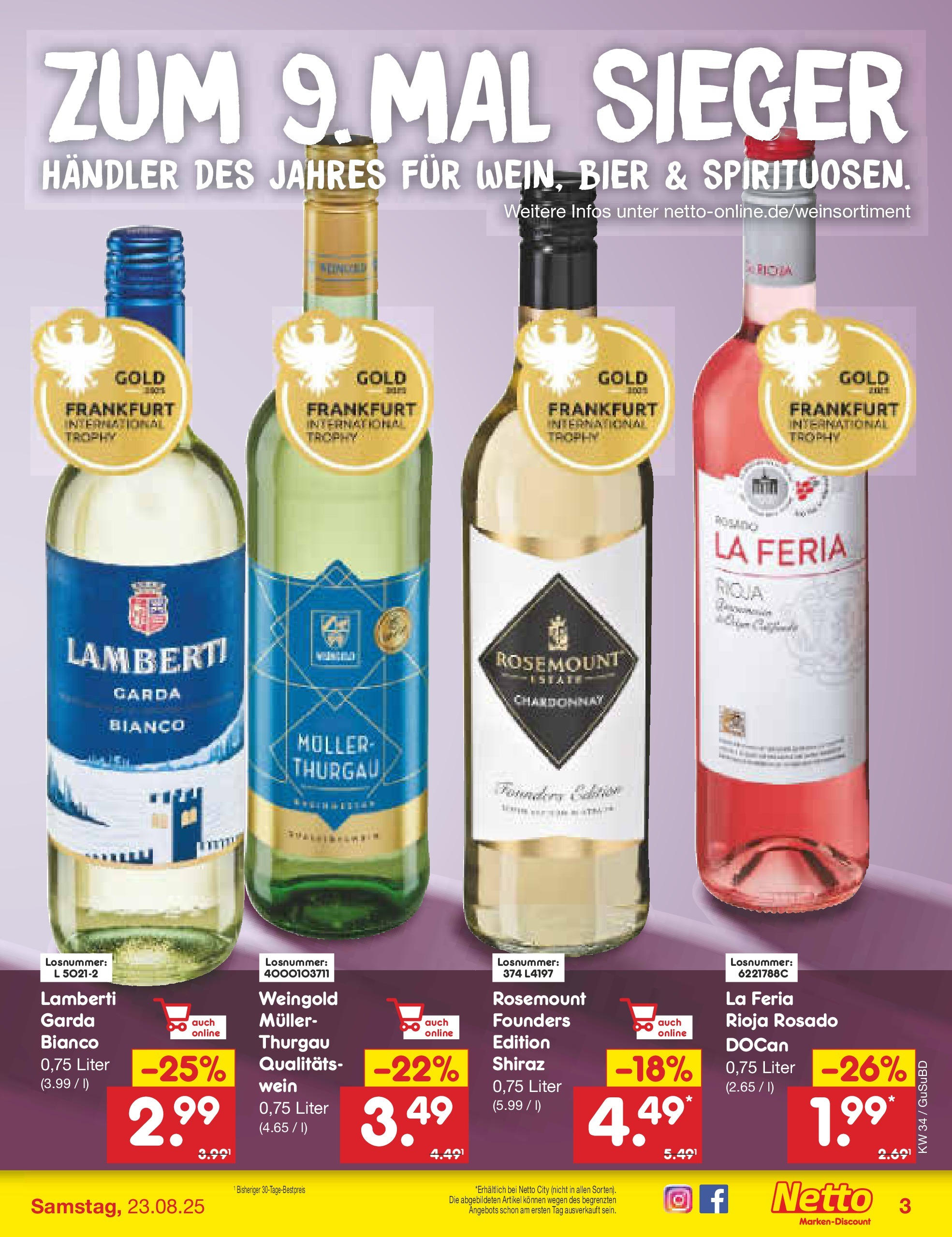 Netto Marken-Discount prospekt Glauchau	 (ab 18.08.2025) » Angebote | Seite: 35 | Produkte: Bier, Wein
