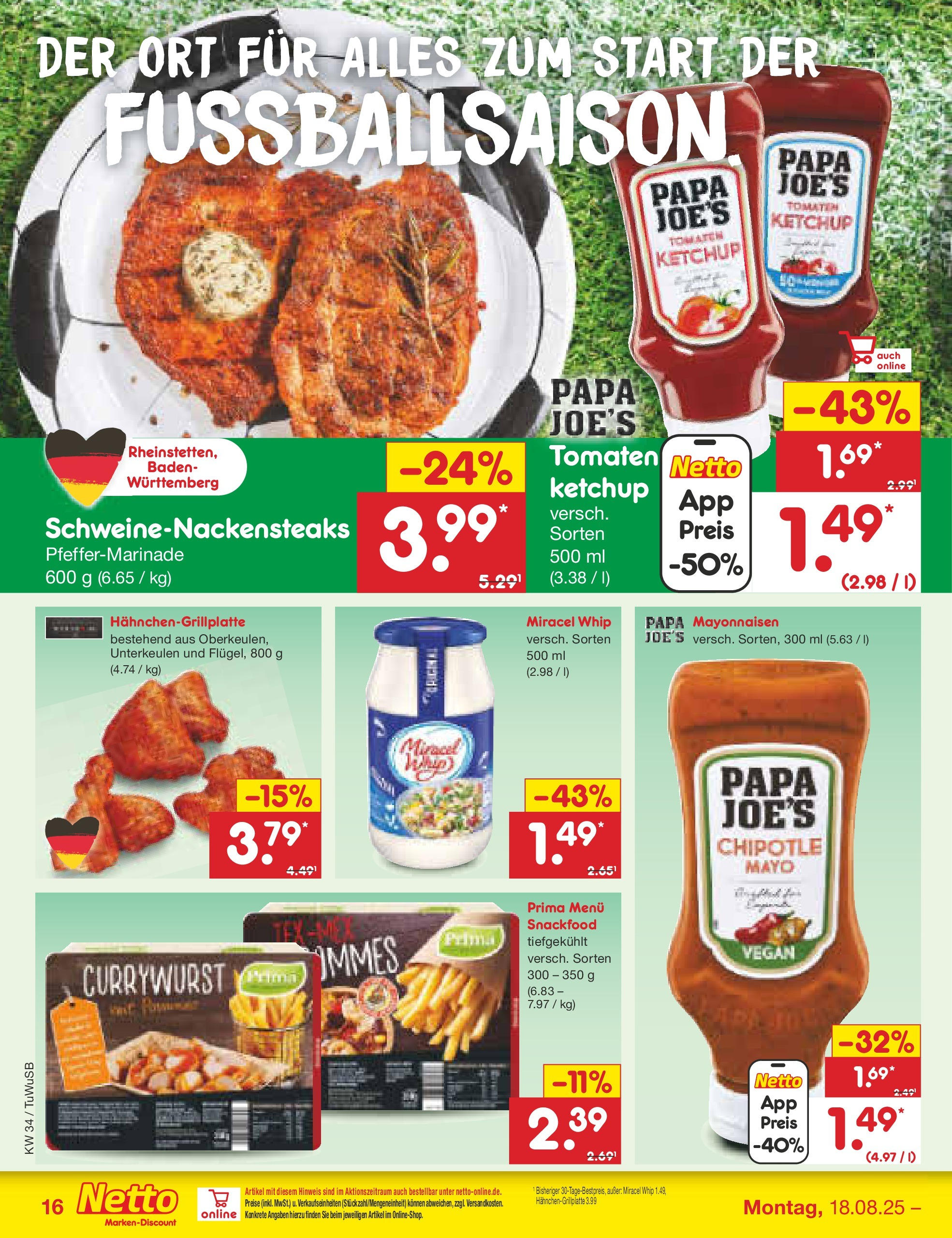 Netto Marken-Discount prospekt Calw-Stammheim	 (ab 18.08.2025) » Angebote | Seite: 20 | Produkte: Tomaten, Miracel whip, Ketchup