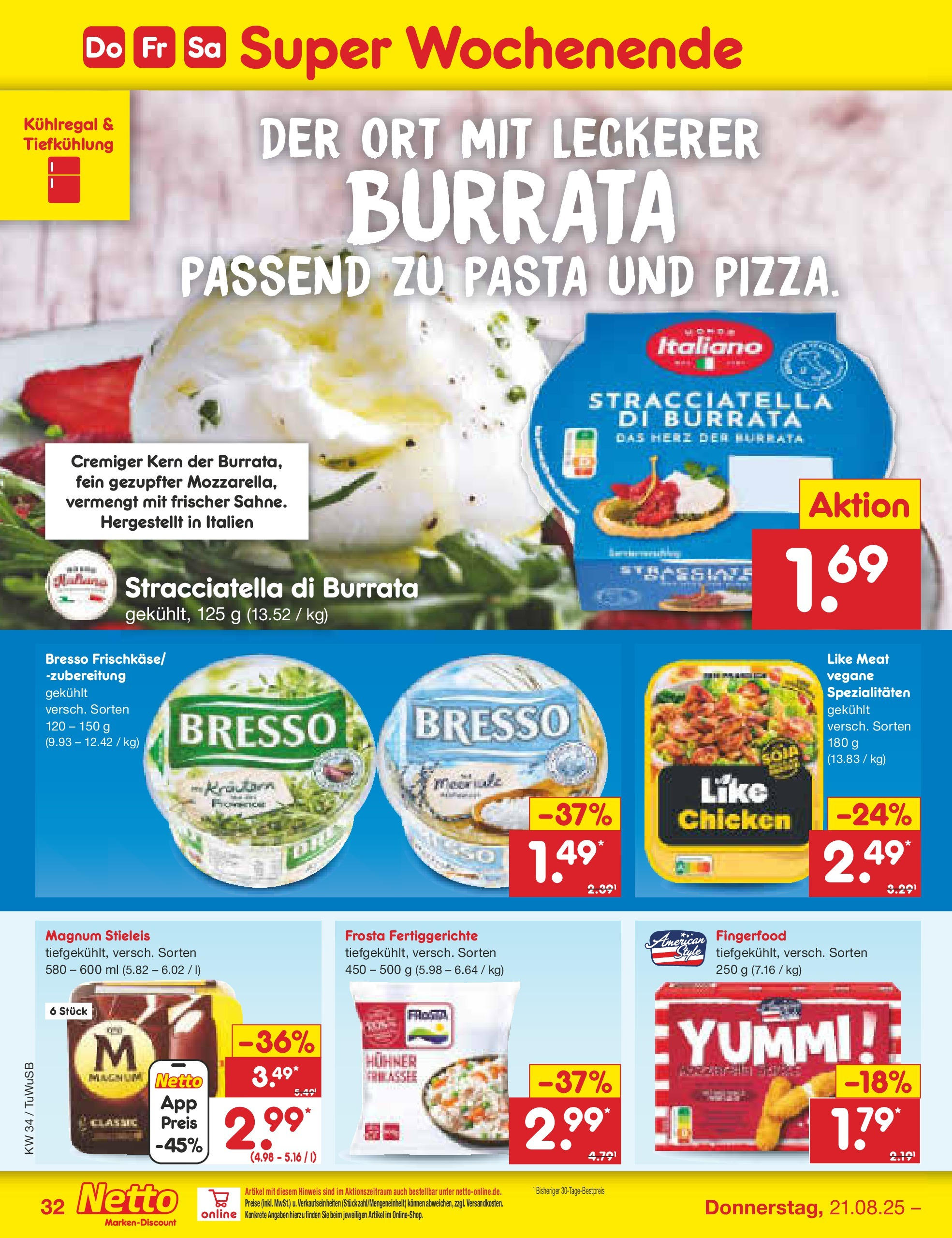 Netto Marken-Discount prospekt Calw-Stammheim	 (ab 18.08.2025) » Angebote | Seite: 56 | Produkte: Bresso, Fertiggerichte, Like meat, Pasta