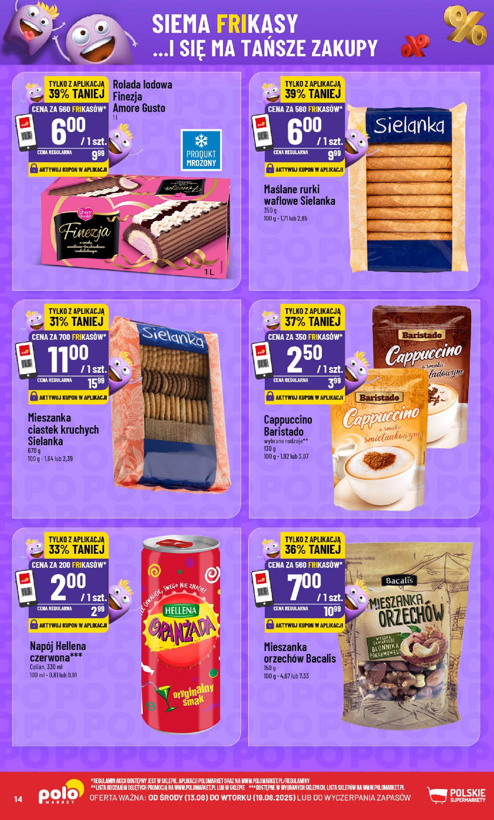POLOmarket gazetka od jutra (13.08.2025) - Nowa PDF | Strona: 14 | Produkty: Rolada, Cappuccino, Rolada lodowa, Rurki waflowe