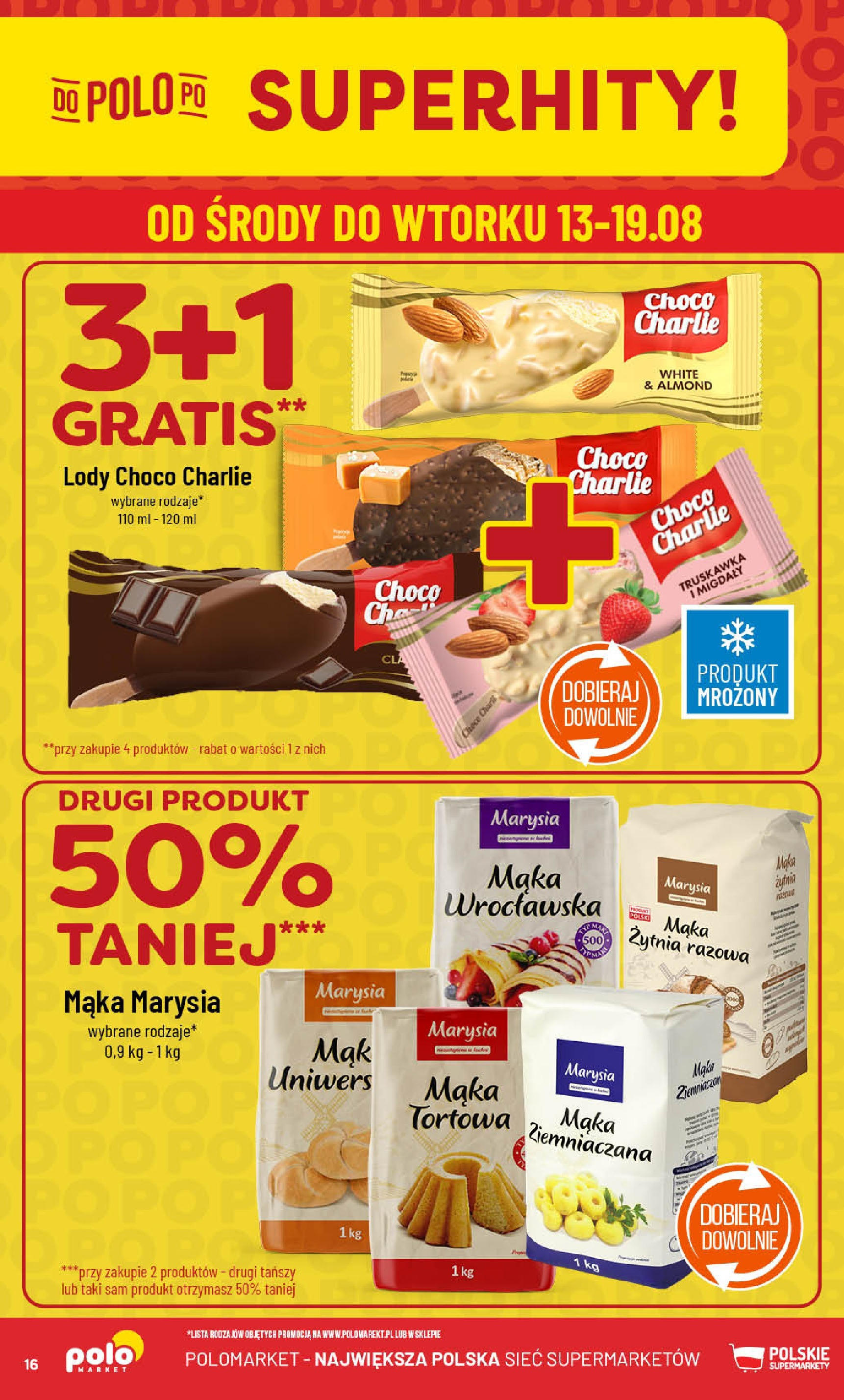 POLOmarket gazetka od jutra (13.08.2025) - Nowa PDF | Strona: 16 | Produkty: Mąka ziemniaczana, Lody