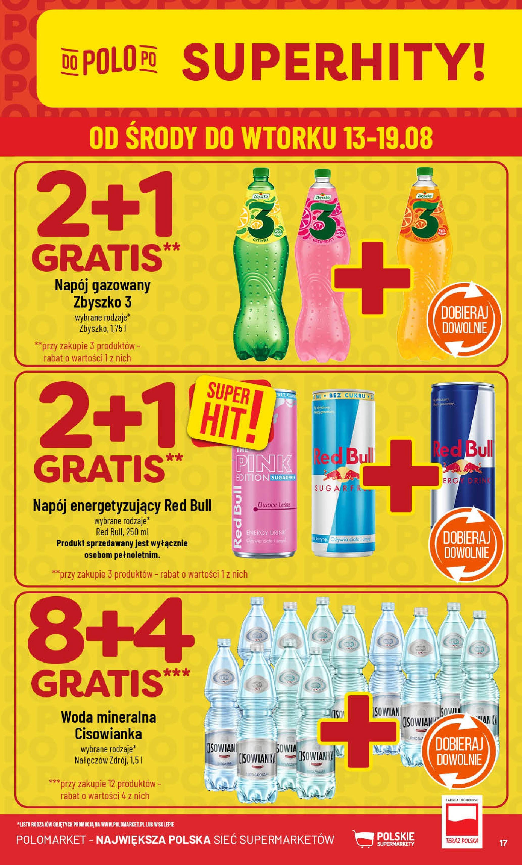 POLOmarket gazetka od jutra (13.08.2025) - Nowa PDF | Strona: 17 | Produkty: Red bull, Woda, Owoce