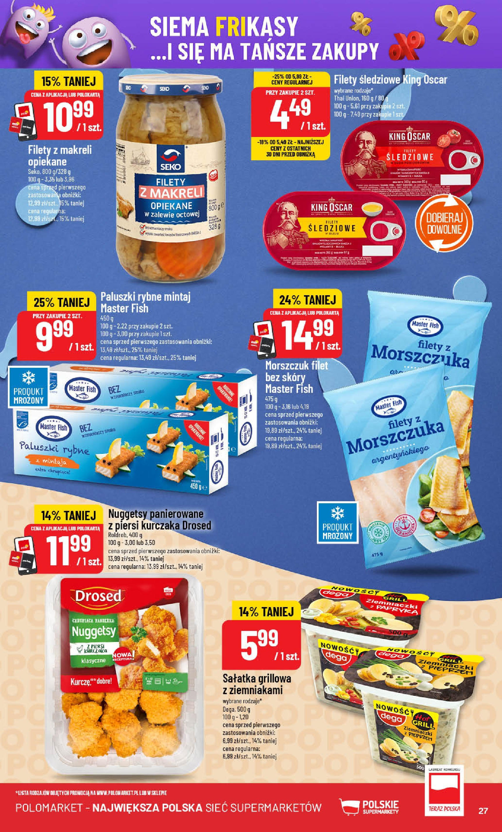 POLOmarket gazetka od jutra (13.08.2025) - Nowa PDF | Strona: 27 | Produkty: Piersi, Paluszki rybne, Filety z morszczuka, Paluszki