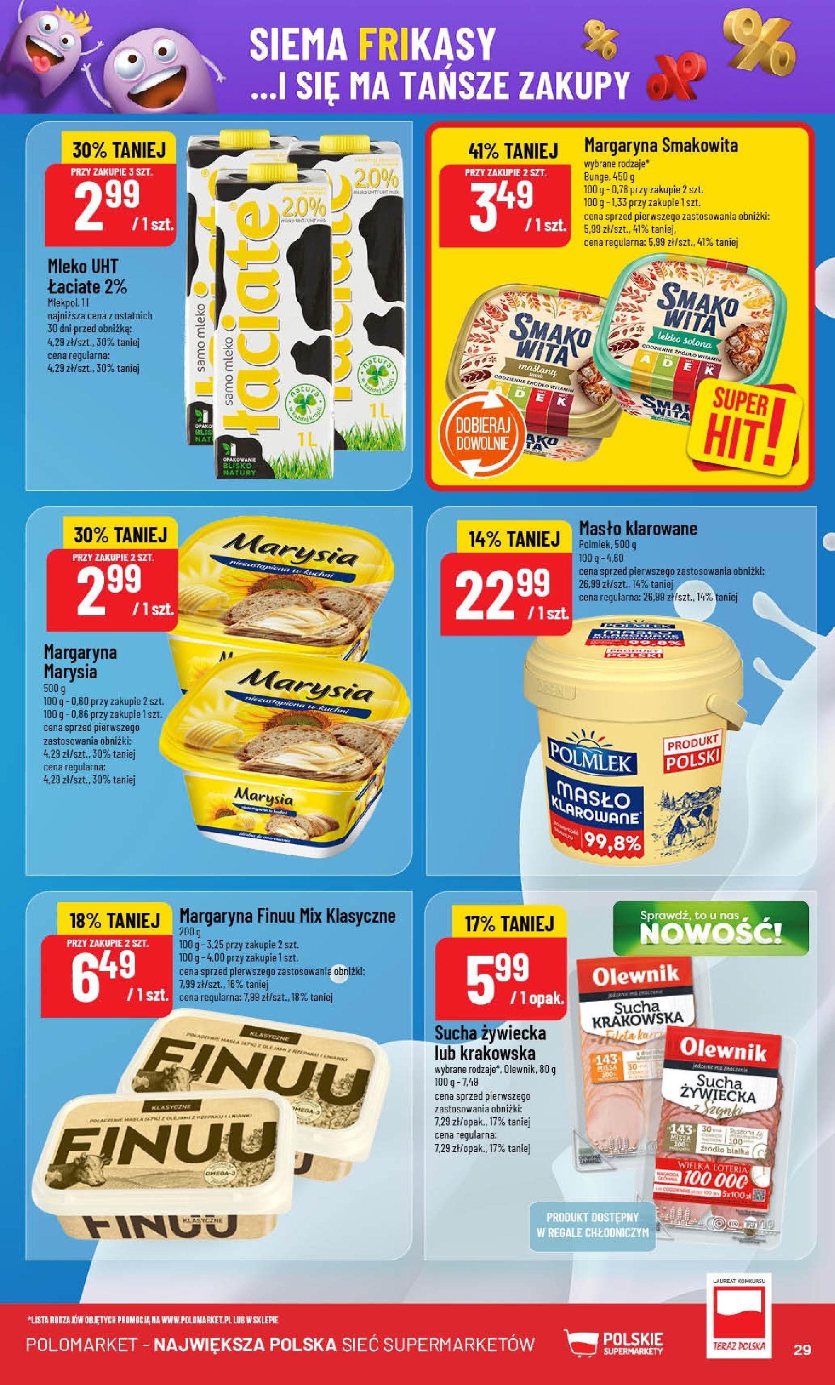 POLOmarket gazetka od jutra (13.08.2025) - Nowa PDF | Strona: 29 | Produkty: Masło klarowane, Margaryna, Mleko, Masło