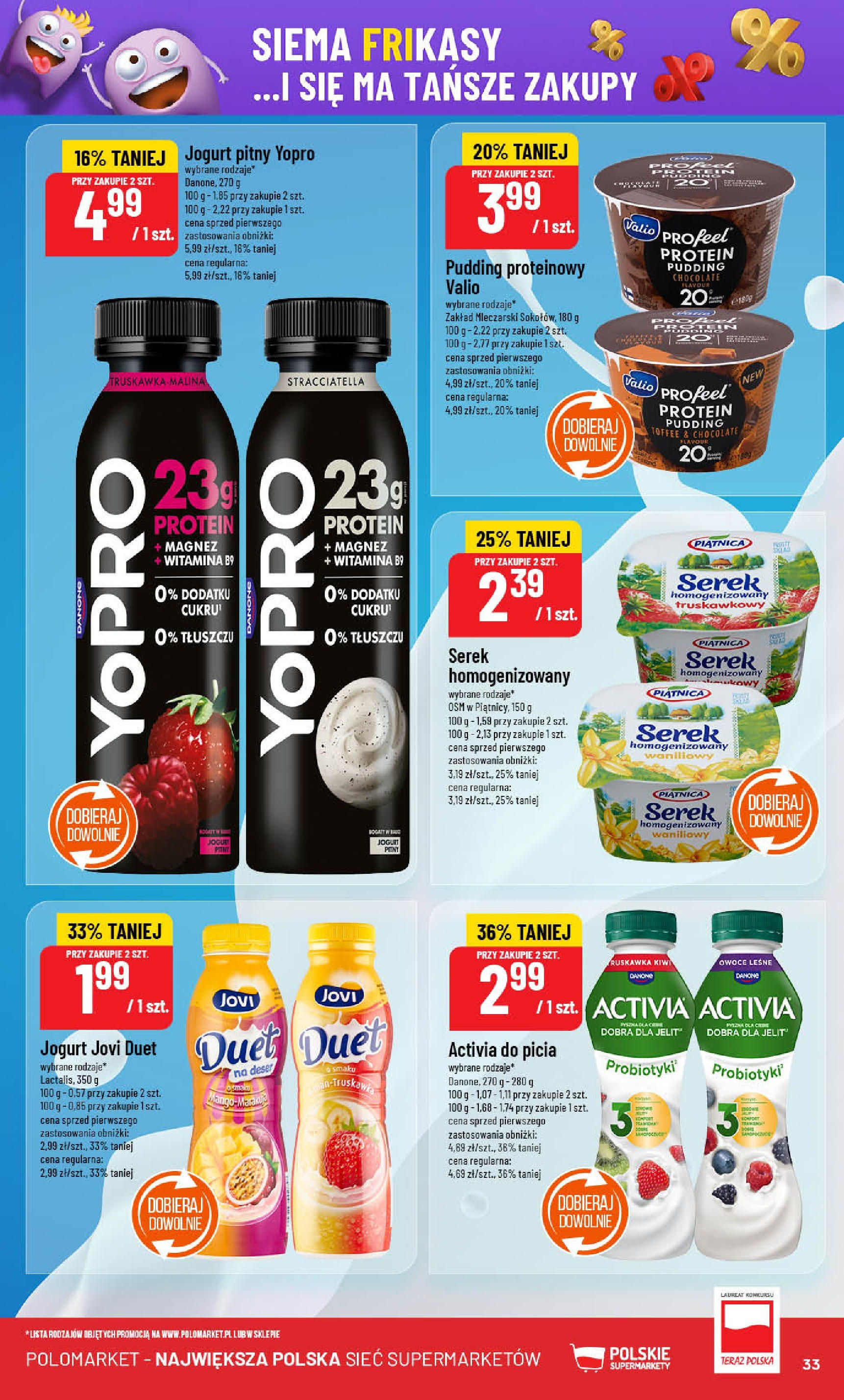 POLOmarket gazetka od jutra (13.08.2025) - Nowa PDF | Strona: 33 | Produkty: Serek homogenizowany, Serek, Jogurt, Kiwi