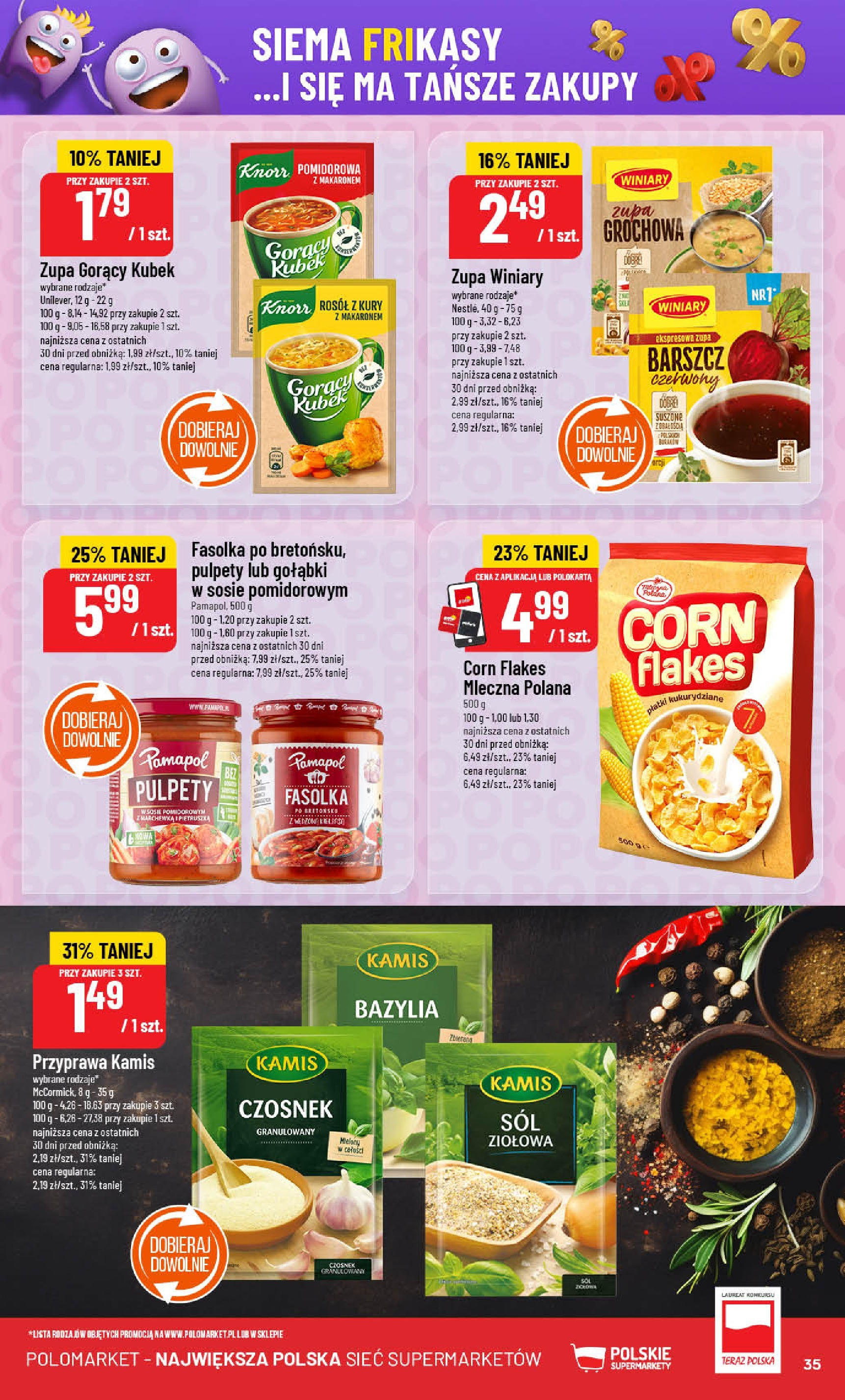 POLOmarket gazetka od jutra (13.08.2025) - Nowa PDF | Strona: 35 | Produkty: Pietruszka, Gorący kubek, Bazylia, Corn Flakes