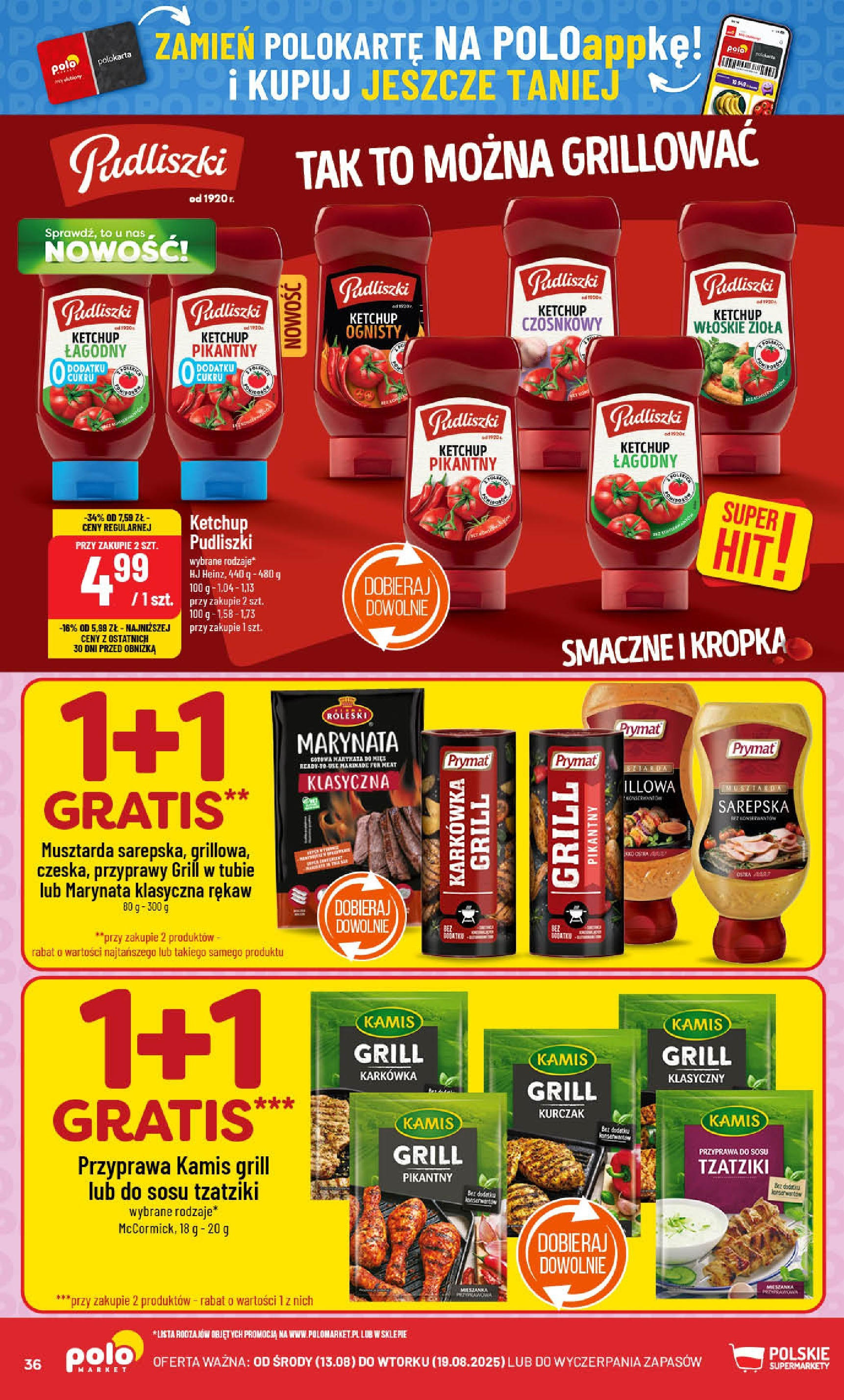 POLOmarket gazetka od jutra (13.08.2025) - Nowa PDF | Strona: 36 | Produkty: Ketchup, Grill, Musztarda, Przyprawy