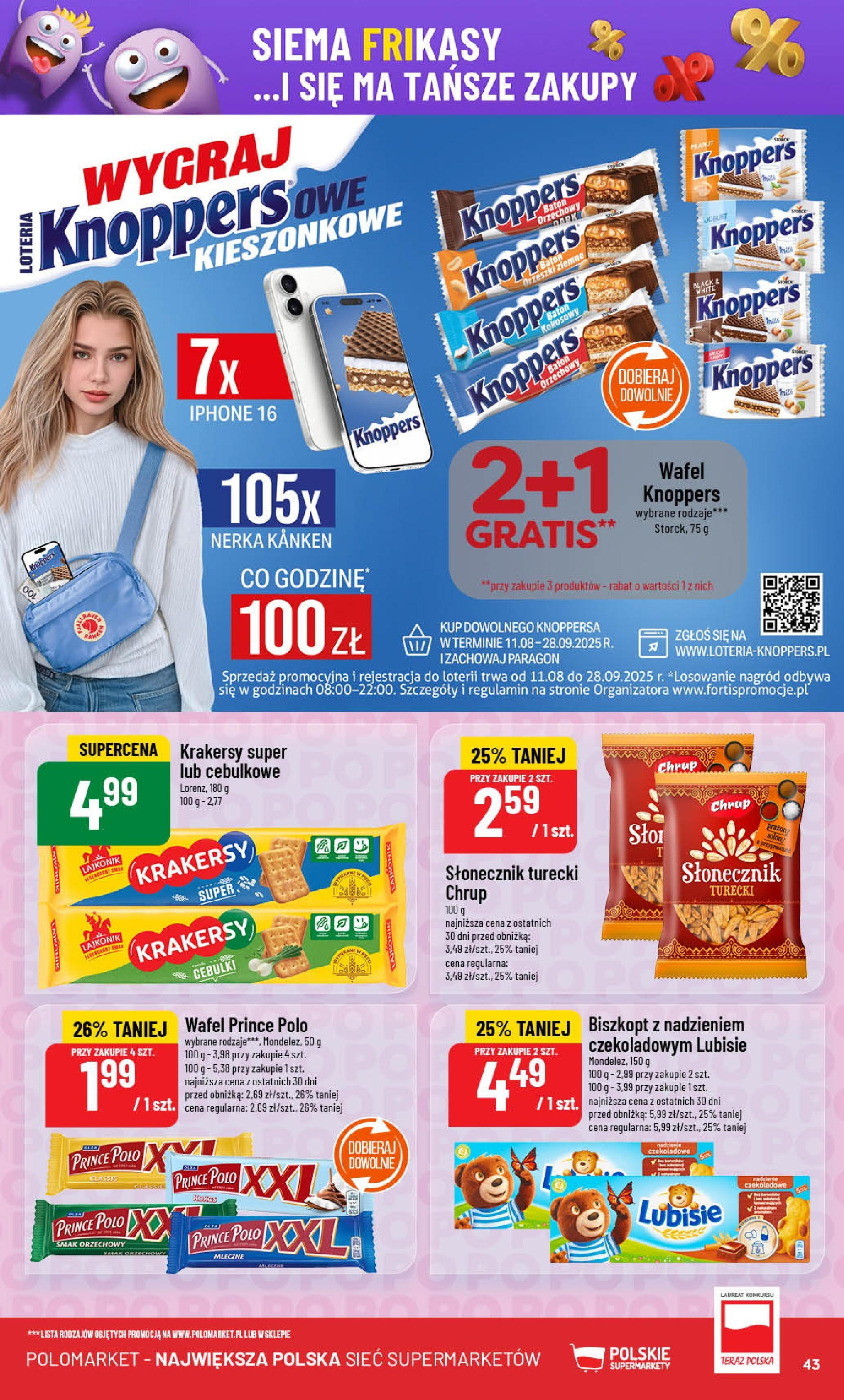 POLOmarket gazetka od jutra (13.08.2025) - Nowa PDF | Strona: 43 | Produkty: Baton, Słonecznik, Krakersy, Orzeszki ziemne