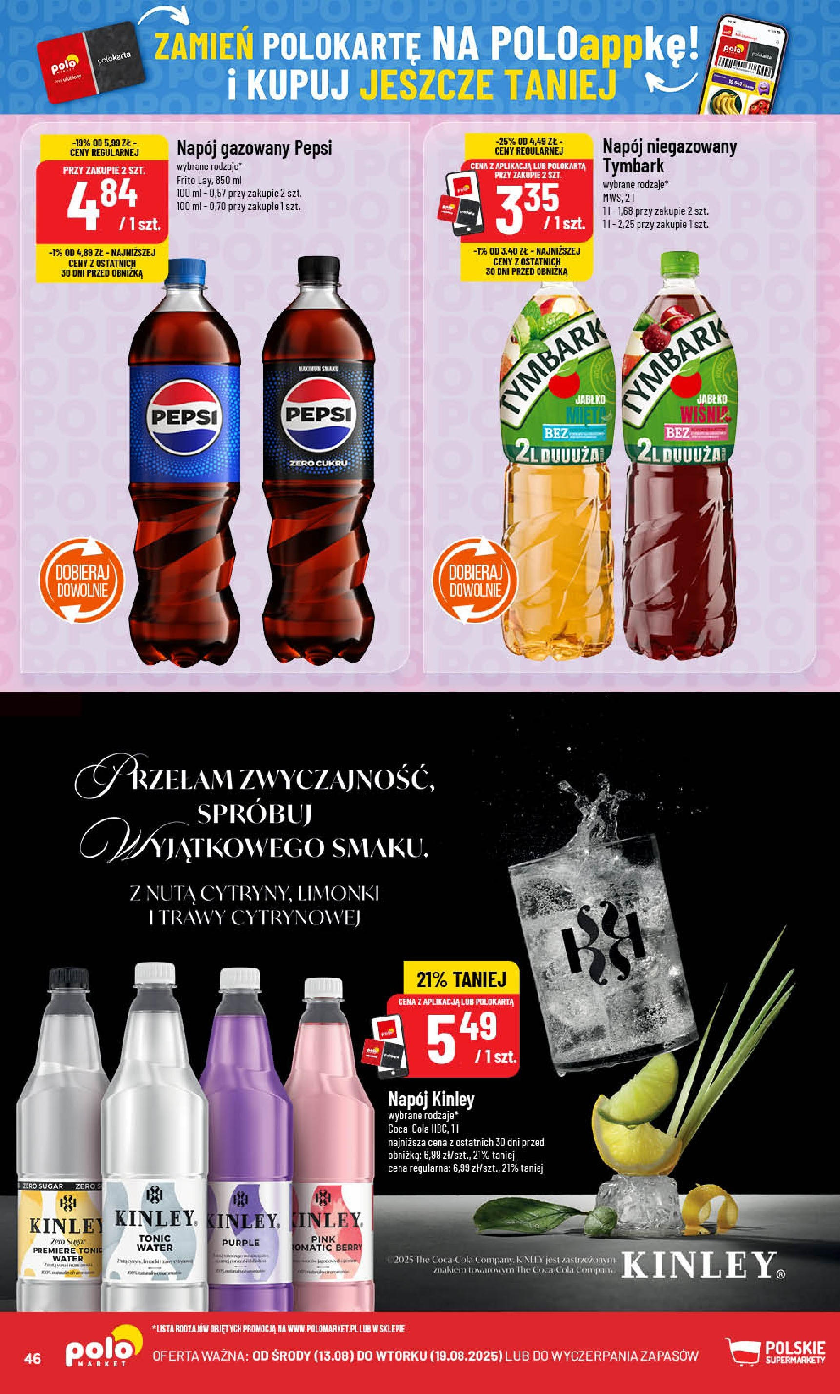 POLOmarket gazetka od jutra (13.08.2025) - Nowa PDF | Strona: 46 | Produkty: Trawy, Pepsi, Coca cola