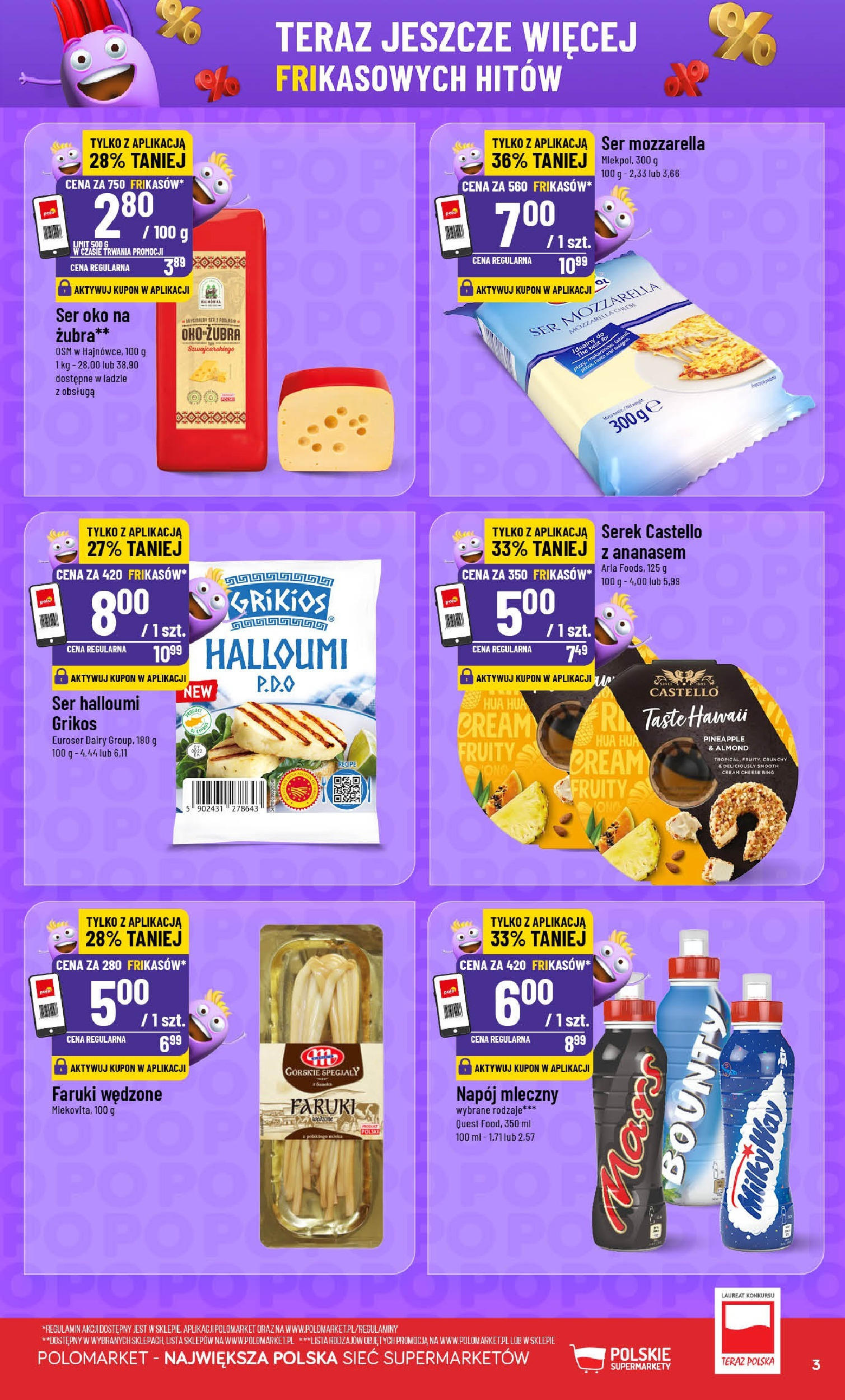 POLOmarket gazetka od jutra (13.08.2025) | Nowa PDF | Strona: 3 | Produkty: Cream cheese, Serek, Mleka, Ser POLOmarket gazetka od jutra (13.08.2025) - Nowa PDF | Strona: 3 | Produkty: Cream cheese, Serek, Mleka, Ser