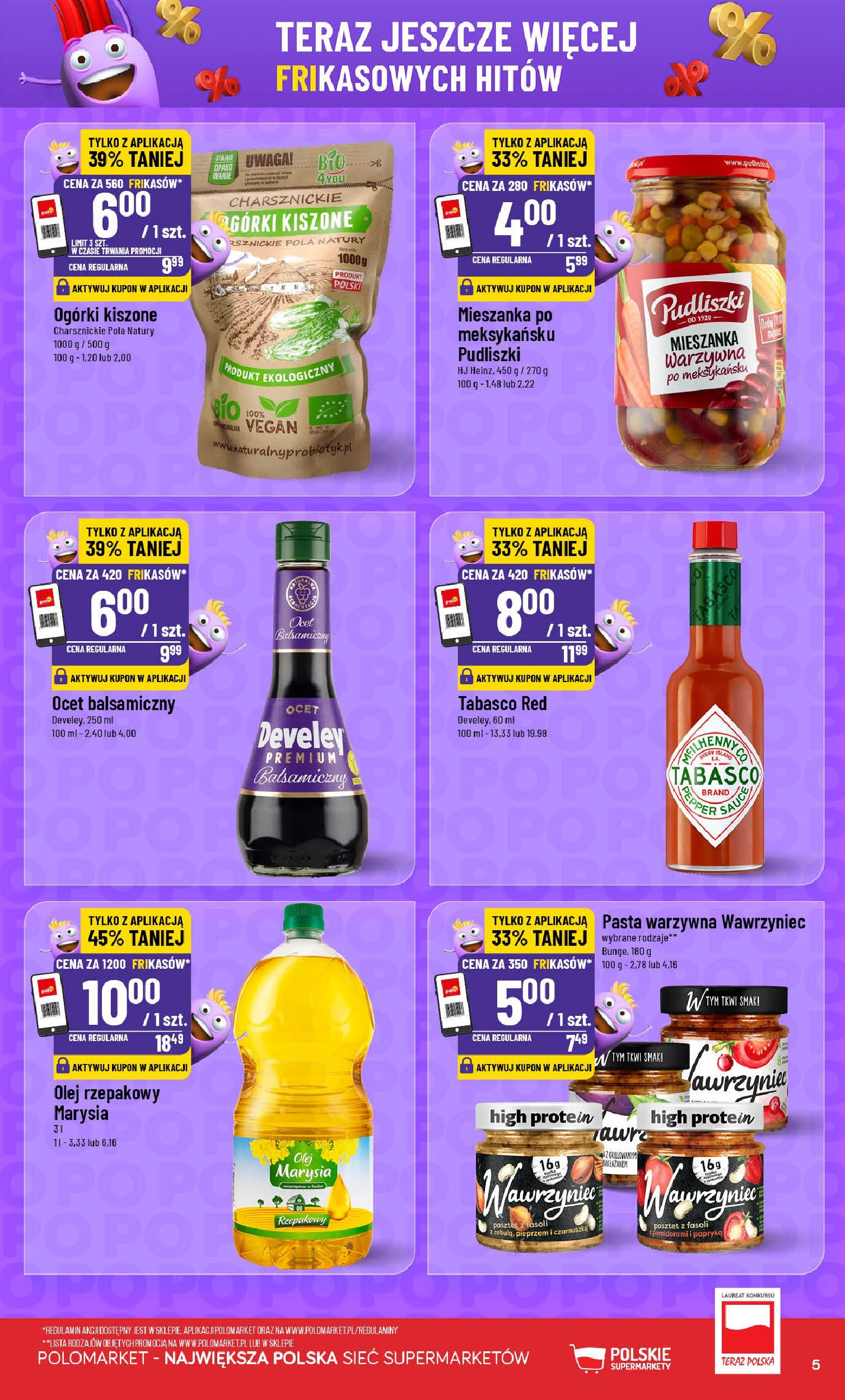 POLOmarket gazetka od jutra (13.08.2025) | Nowa PDF | Strona: 5 | Produkty: Olej rzepakowy, Ocet, Pasta warzywna, Czarnuszka POLOmarket gazetka od jutra (13.08.2025) - Nowa PDF | Strona: 5 | Produkty: Olej rzepakowy, Ocet, Pasta warzywna, Czarnuszka