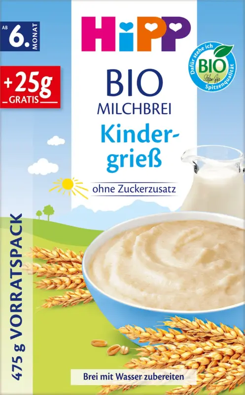 HiPP Abendbrei Milch Kindergrieß ab dem 6.Monat