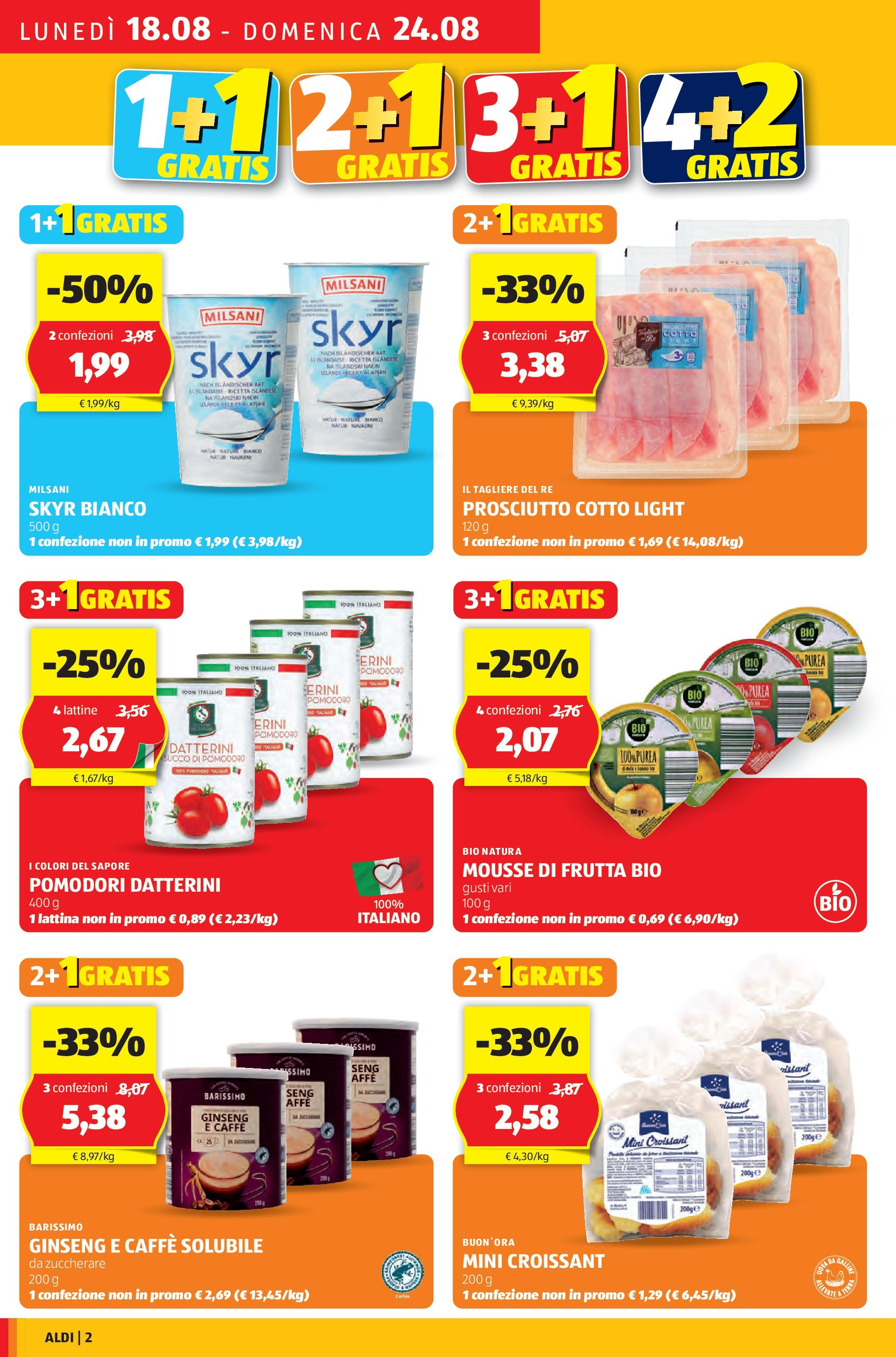 Nuovo Aldi - Questa settimana da ALDI... dal 17/08/2025 > offerte anteprima 🛍️ | Pagina: 2 | Prodotti: Caffè, Pomodoro, Tagliere, Croissant