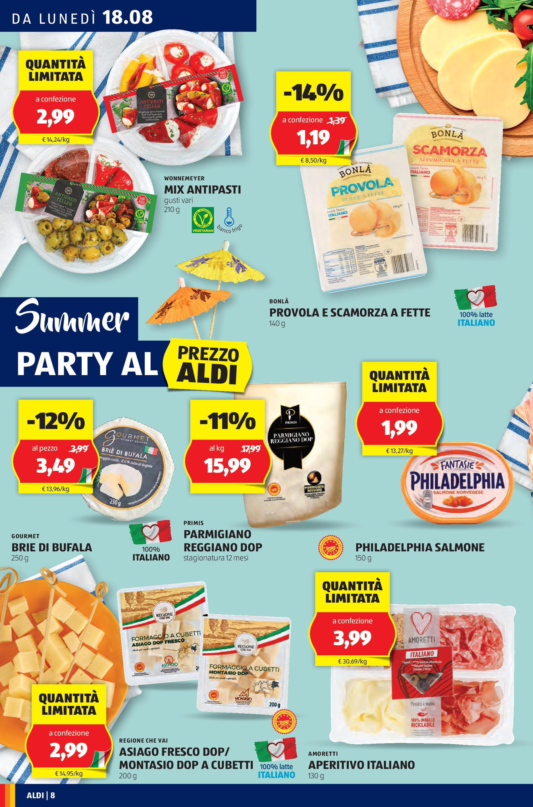 Nuovo Aldi - Questa settimana da ALDI... dal 17/08/2025 > offerte anteprima 🛍️ | Pagina: 8 | Prodotti: Latte, Formaggio, Provola, Parmigiano