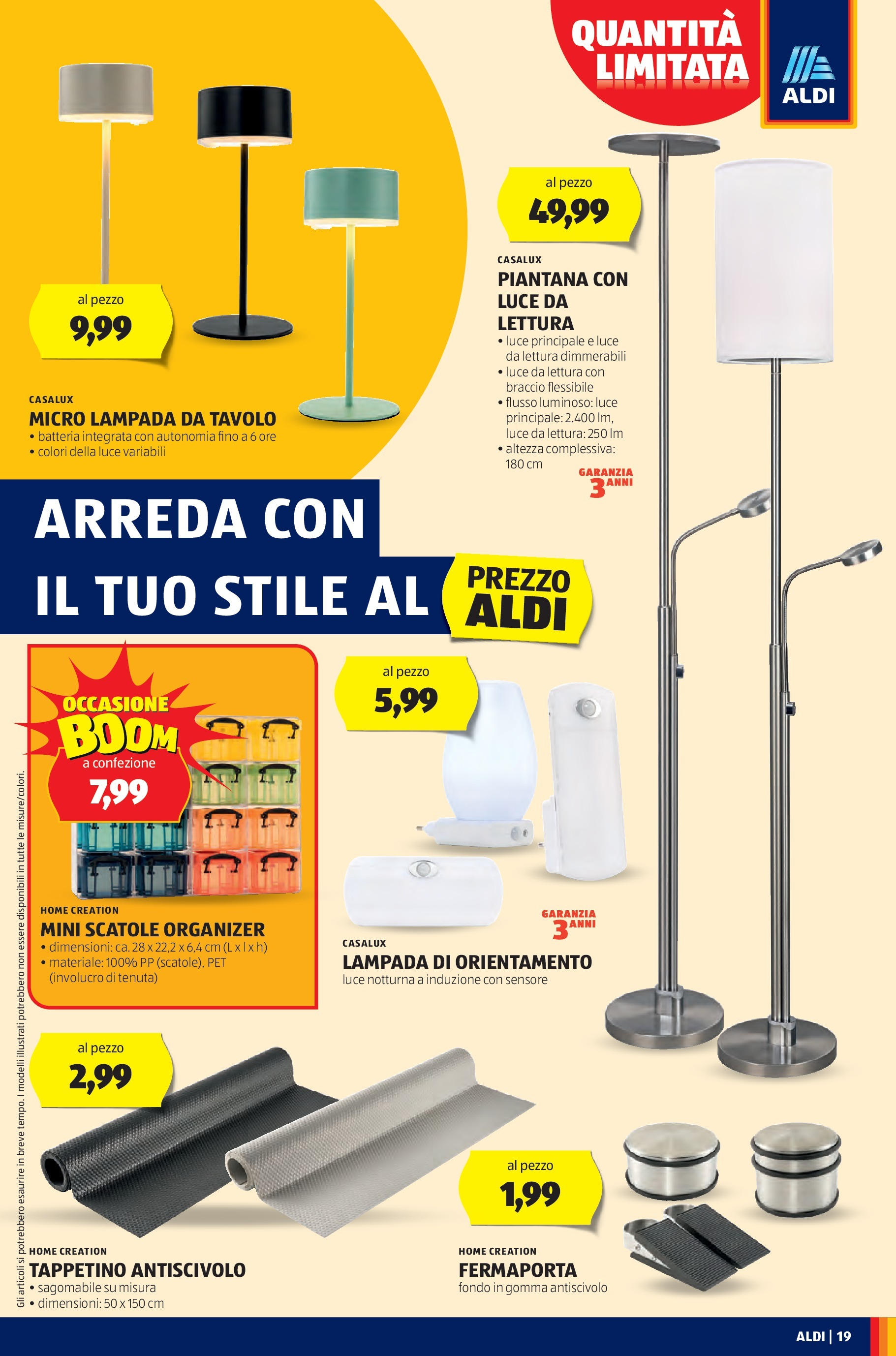 Nuovo Aldi - Questa settimana da ALDI... dal 17/08/2025 > offerte anteprima 🛍️ | Pagina: 19 | Prodotti: Fermaporta, Tavolo, Batteria, Lampada