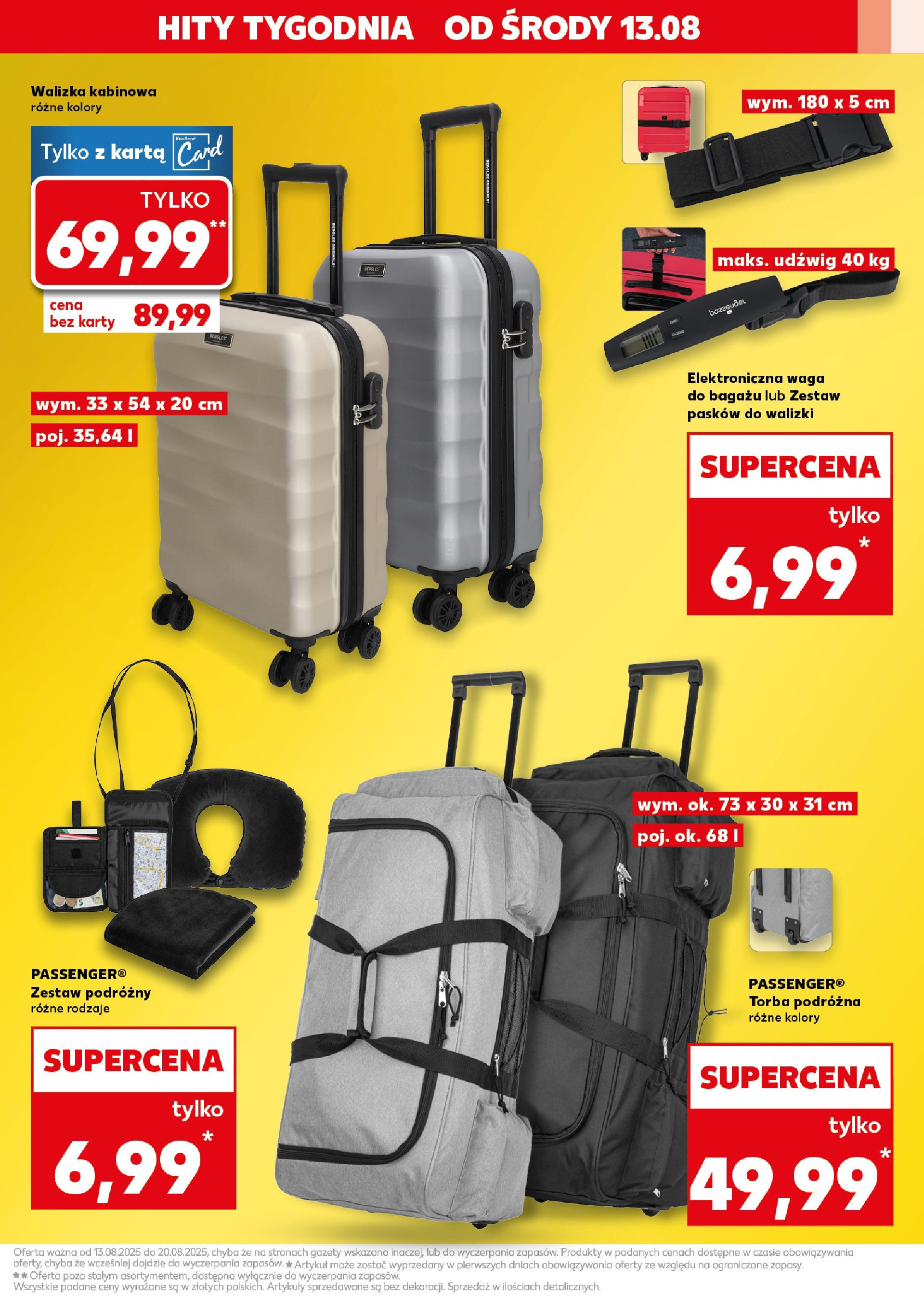 Kaufland gazetka - Mega okazje od 13.08.2025 - od jutra PDF | Strona: 3 | Produkty: Torba podróżna, Walizka, Torba, Walizki