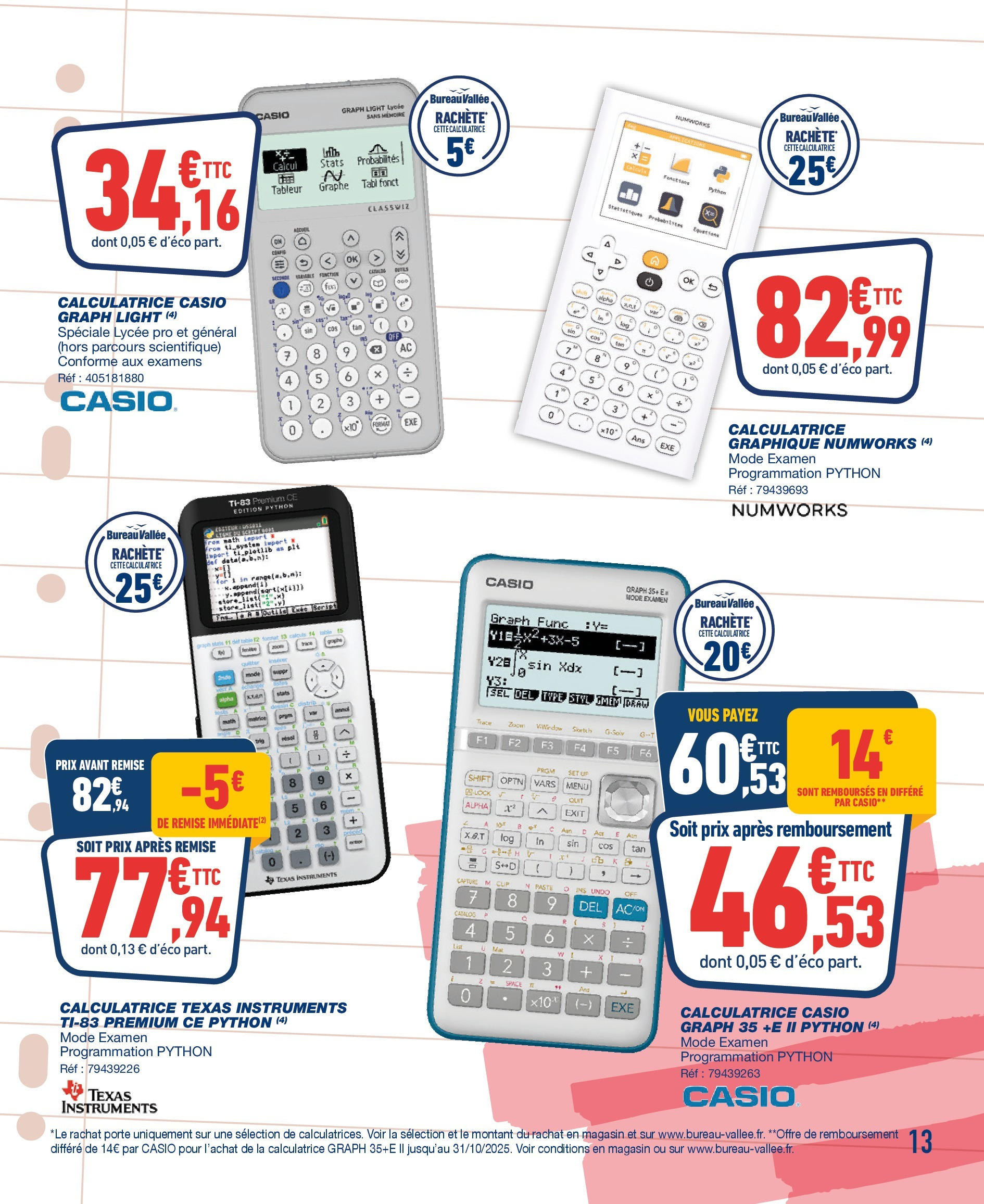Bureau Vallée - On pulvérise les prix ! à partir du 17/08/2025 - promo en ligne | Page: 13 | Produits: Bureau, Calculatrice, Porte, Sel Bureau Vallée - On pulvérise les prix ! à partir du 17/08/2025 - promo en ligne | Page: 13 | Produits: Bureau, Calculatrice, Porte, Sel