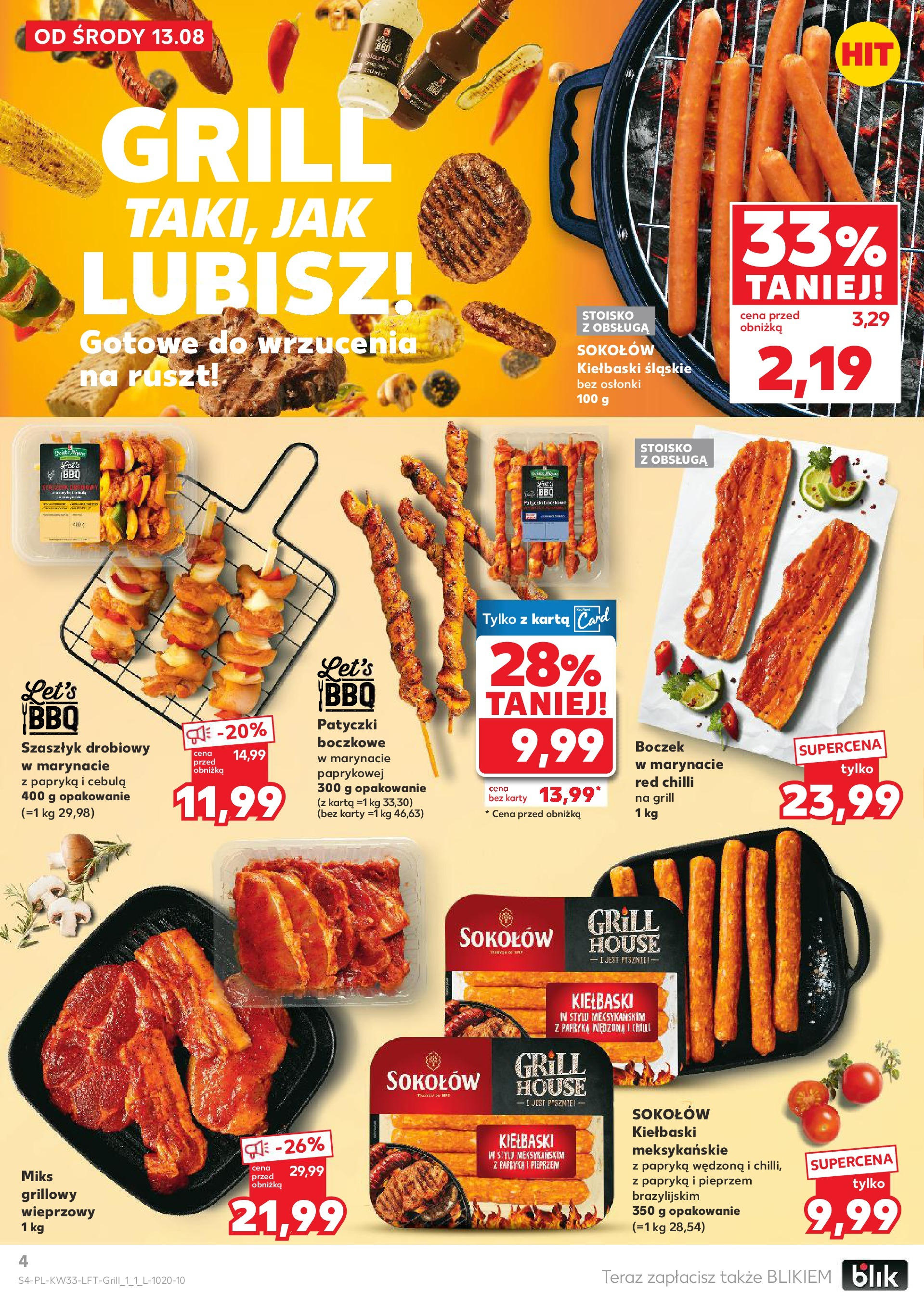 Kaufland gazetka (13.08.2025) - od jutra | Strona: 4 | Produkty: Karta, Ruszt, Papryka, Boczek Kaufland gazetka od 13.08.2025 - od jutra PDF | Strona: 4 | Produkty: Karta, Ruszt, Papryka, Boczek