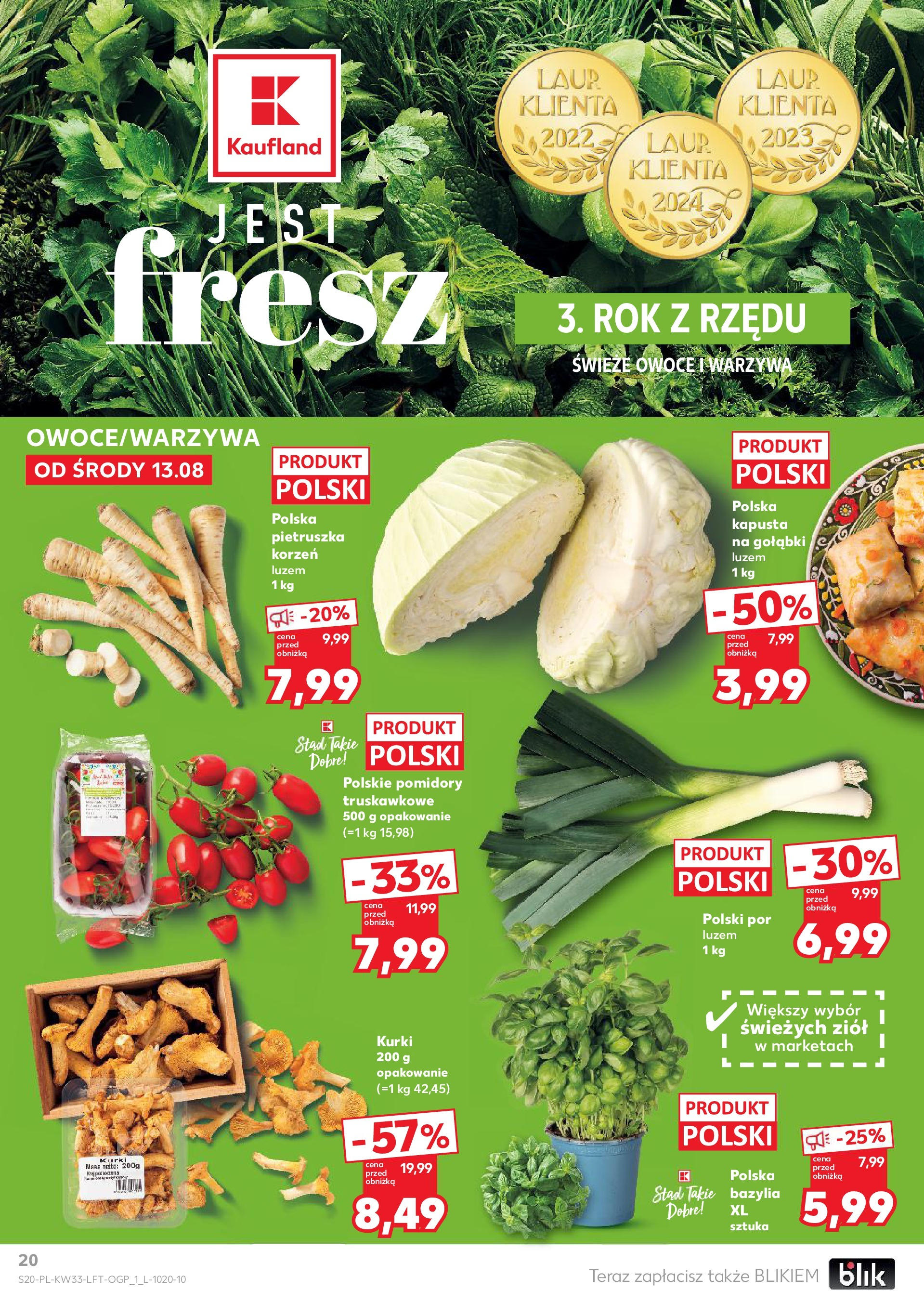 Kaufland gazetka (13.08.2025) - od jutra | Strona: 20 | Produkty: Por, Bazylia, Pomidory, Owoce Kaufland gazetka od 13.08.2025 - od jutra PDF | Strona: 20 | Produkty: Por, Bazylia, Pomidory, Owoce