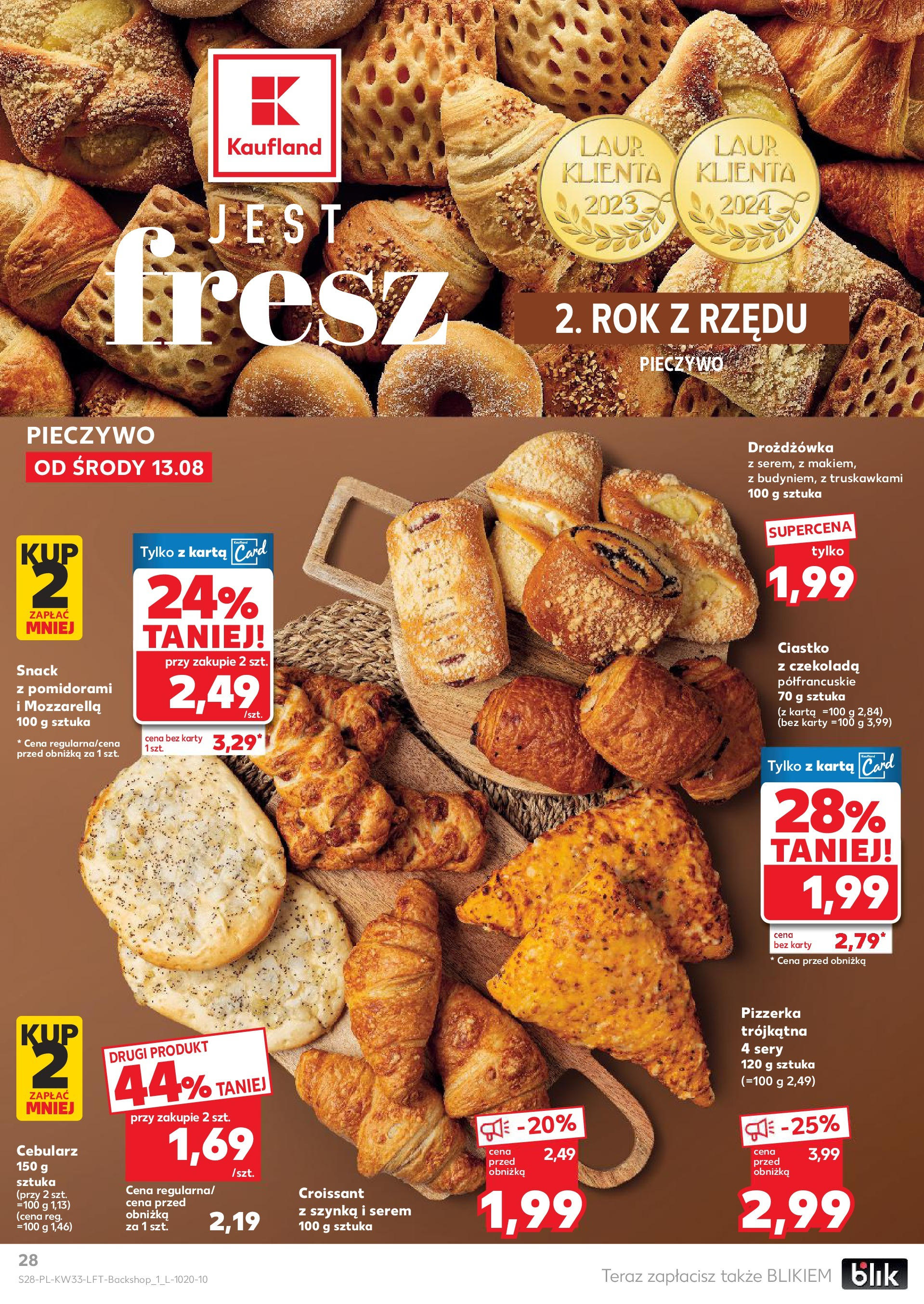 Kaufland gazetka (13.08.2025) - od jutra | Strona: 28 | Produkty: Pieczywo, Karta, Sery, Mozzarella Kaufland gazetka od 13.08.2025 - od jutra PDF | Strona: 28 | Produkty: Pieczywo, Karta, Sery, Mozzarella