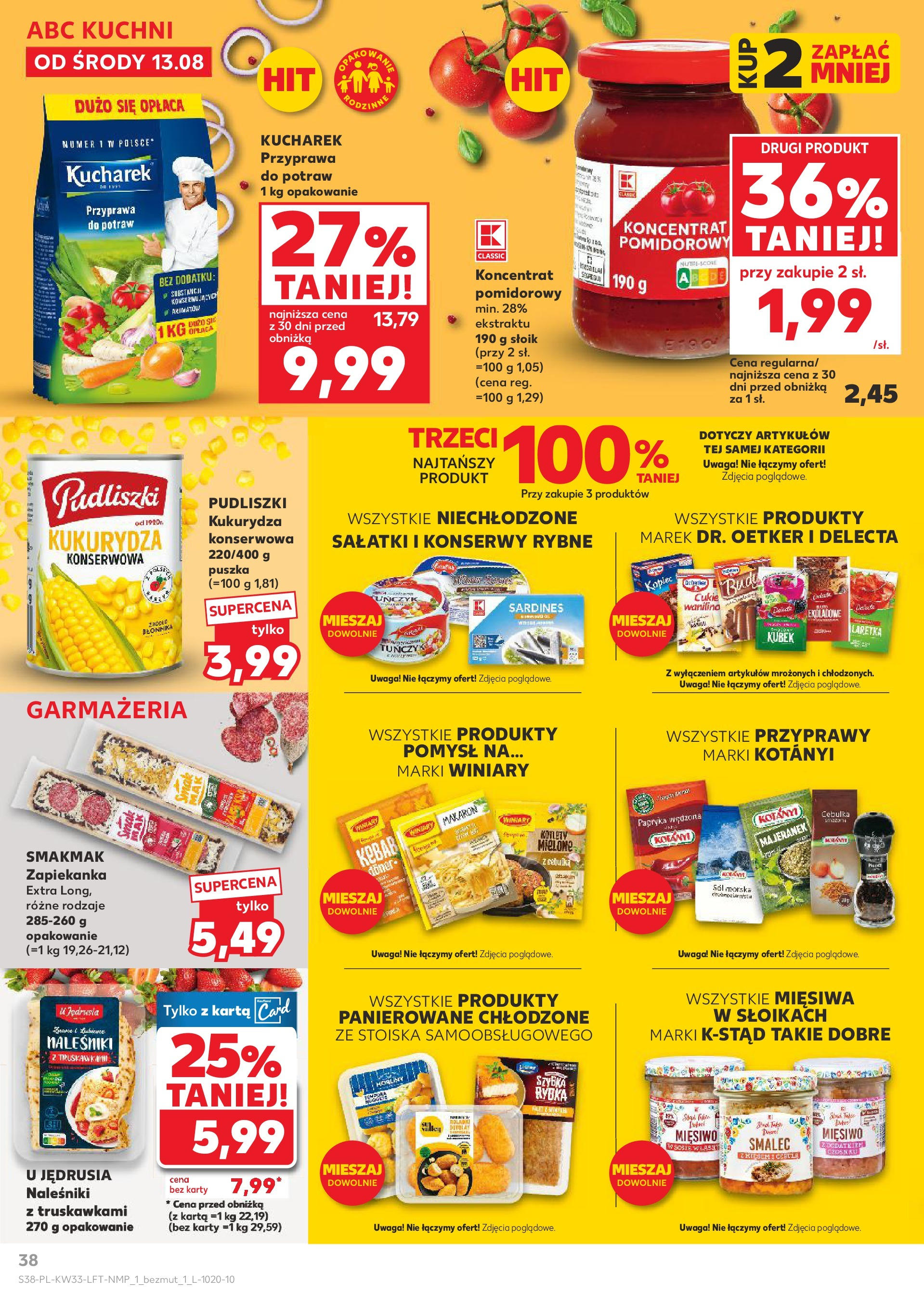 Kaufland gazetka (13.08.2025) - od jutra | Strona: 38 | Produkty: Karta, Majeranek, Sól morska, Przyprawy Kaufland gazetka od 13.08.2025 - od jutra PDF | Strona: 38 | Produkty: Karta, Majeranek, Sól morska, Przyprawy